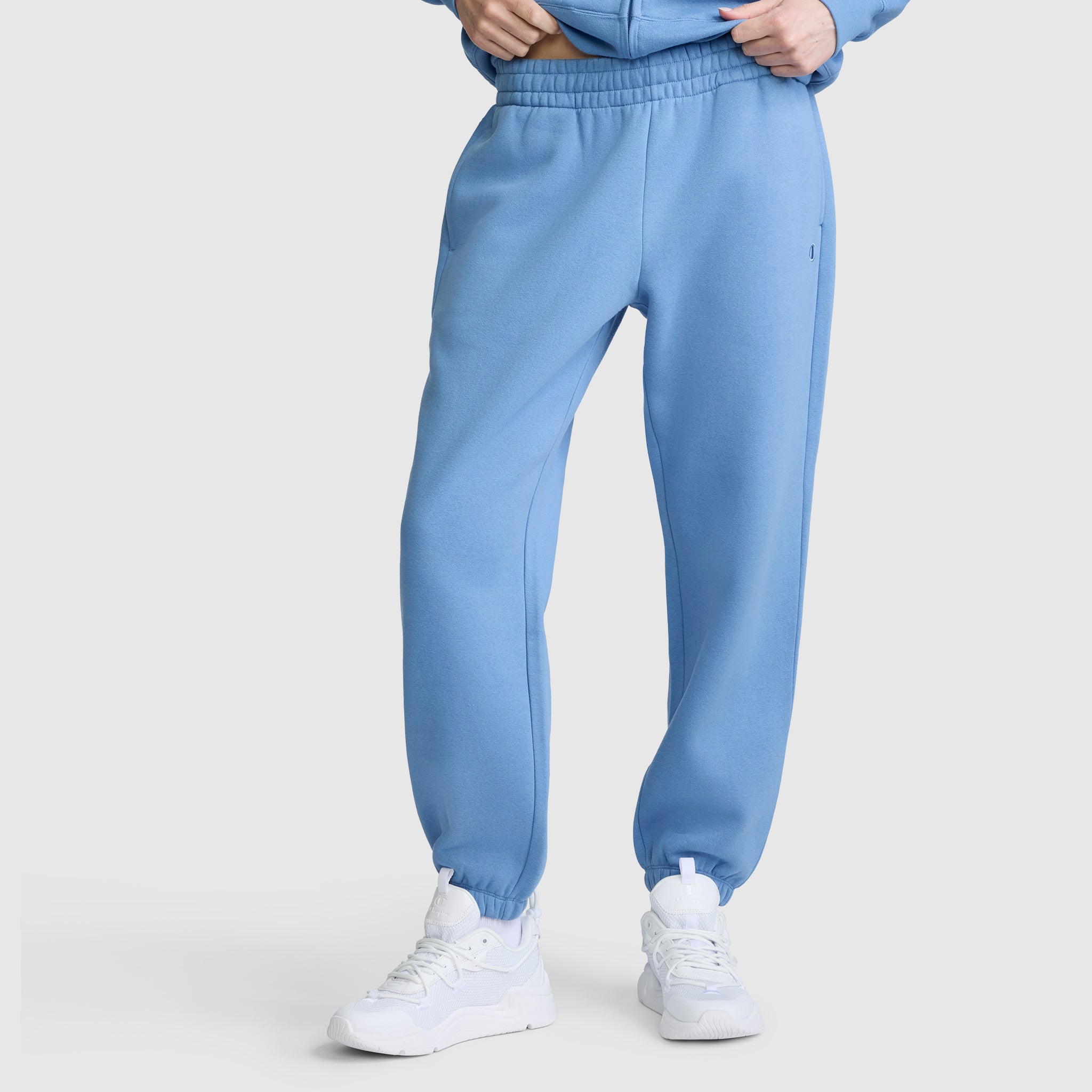 Champion Powerblend Oversized Sweatpants C Logo jogging femme Bleu Riviera