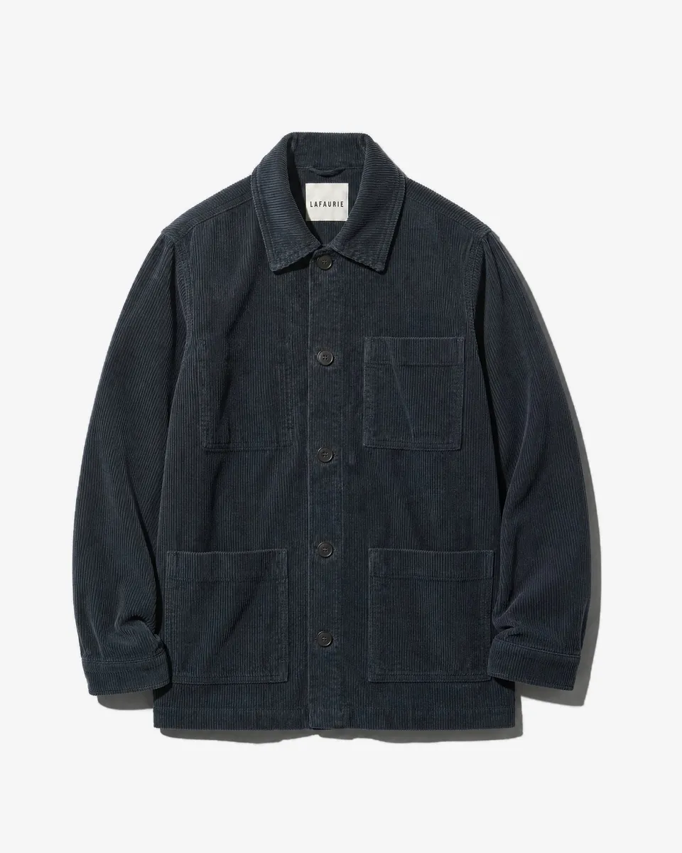 LAFAURIE ESTEVE veste de peintre bleu pétrole velours coton
