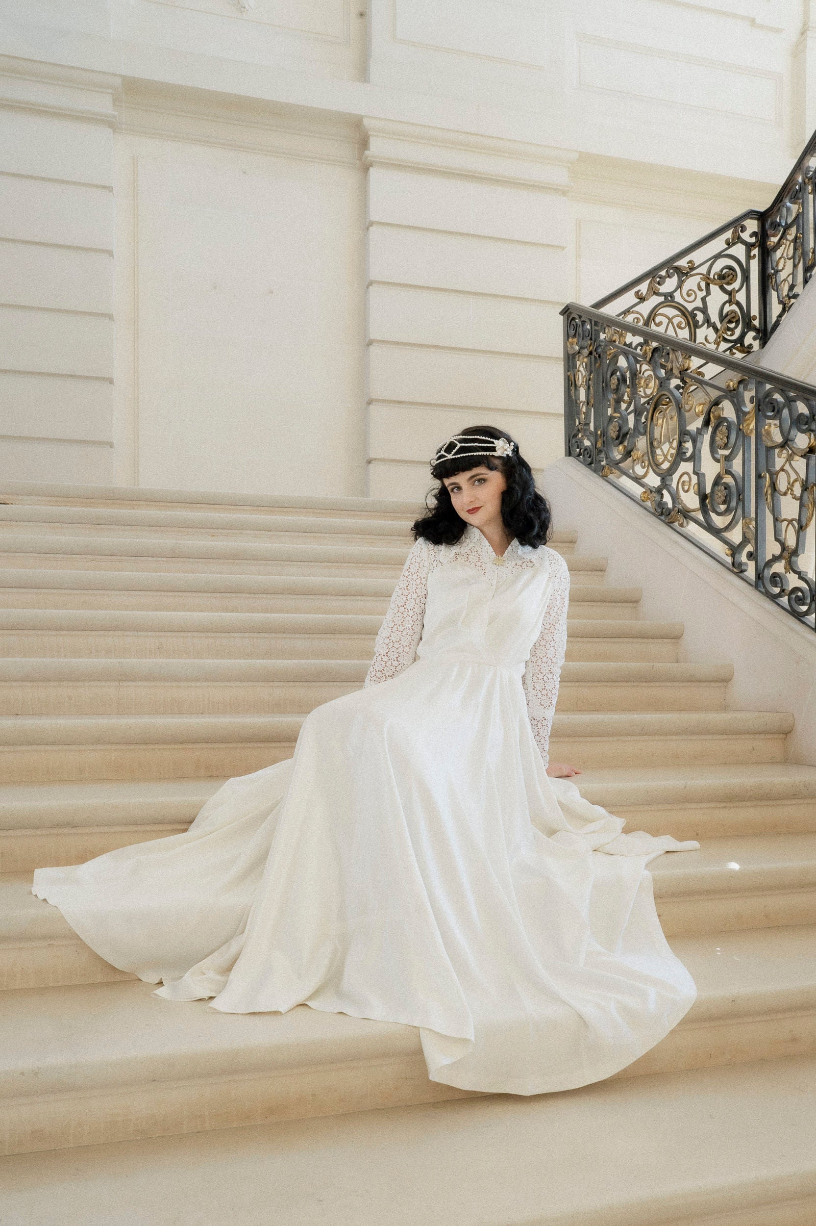 Solène Gisèle La mariée robe Nicole satin ivoire 36