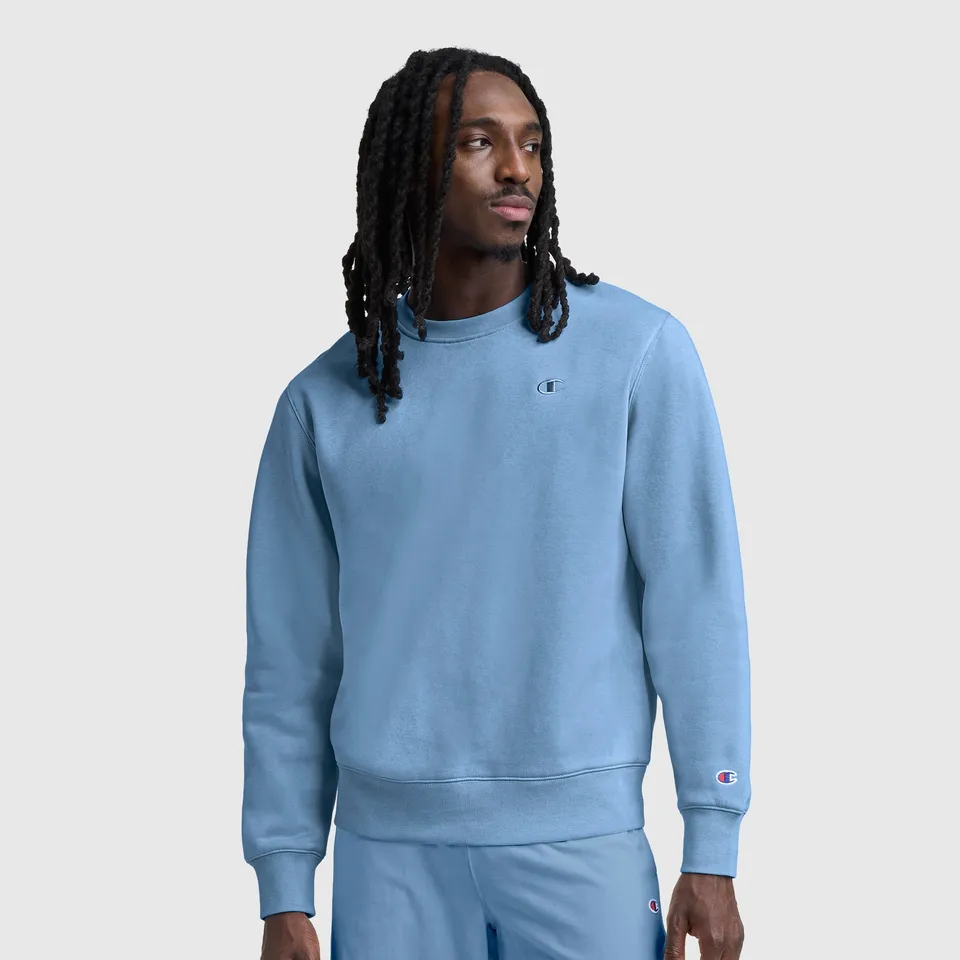 Champion Powerblend Crewneck Sweat Homme Bleu Riviera Chaud