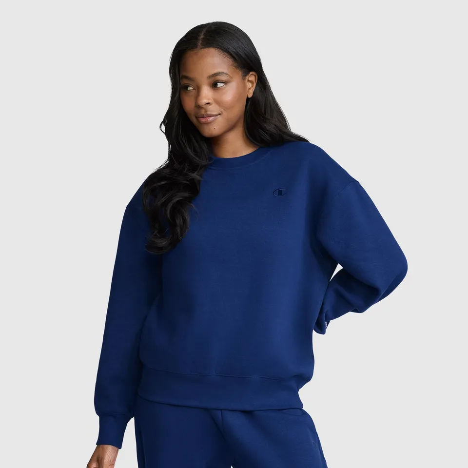 Champion Powerblend Sweat Col Rond Bleu Blue Depths