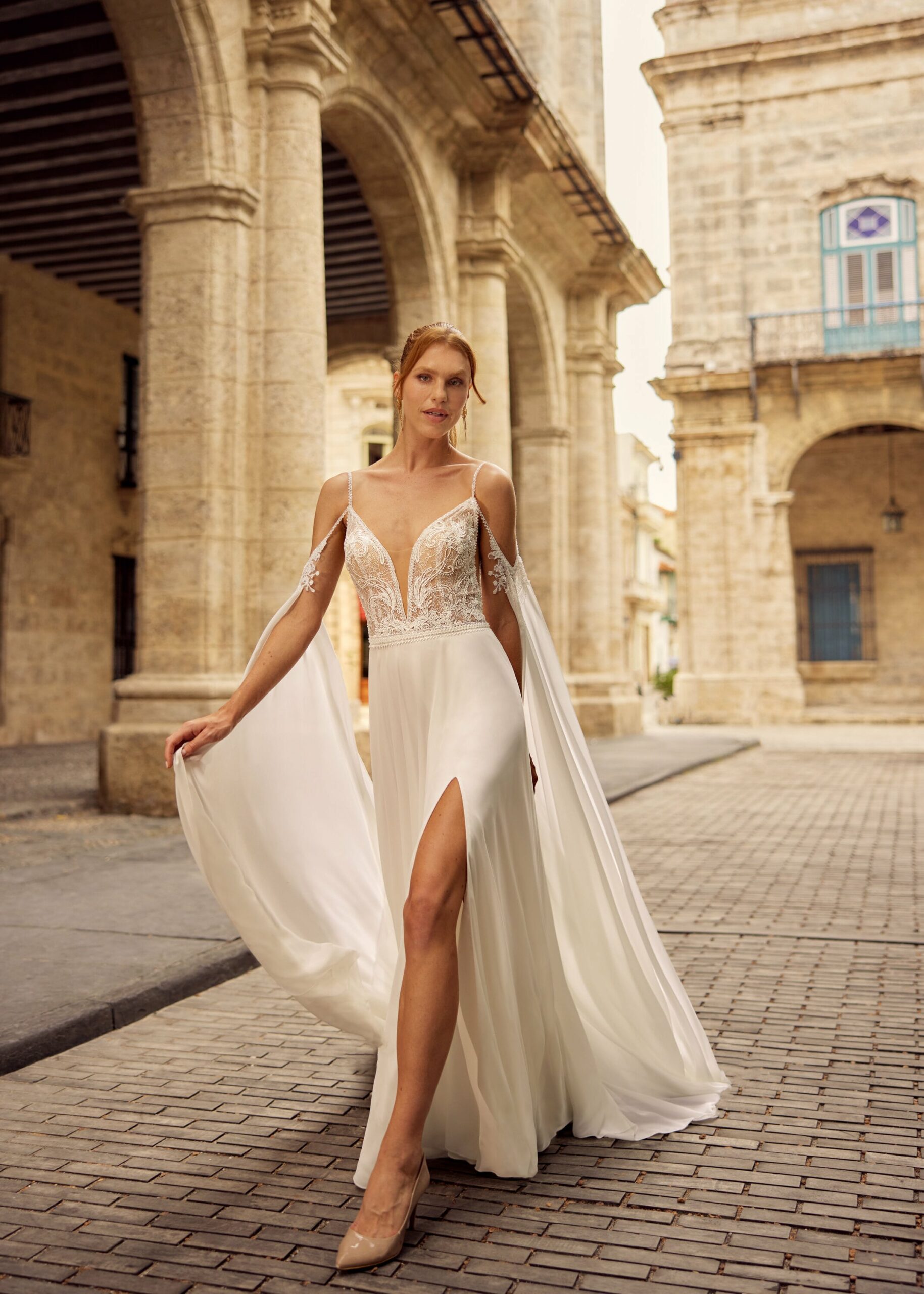 Hervé Paris Libre Lumen robe de mariée satin