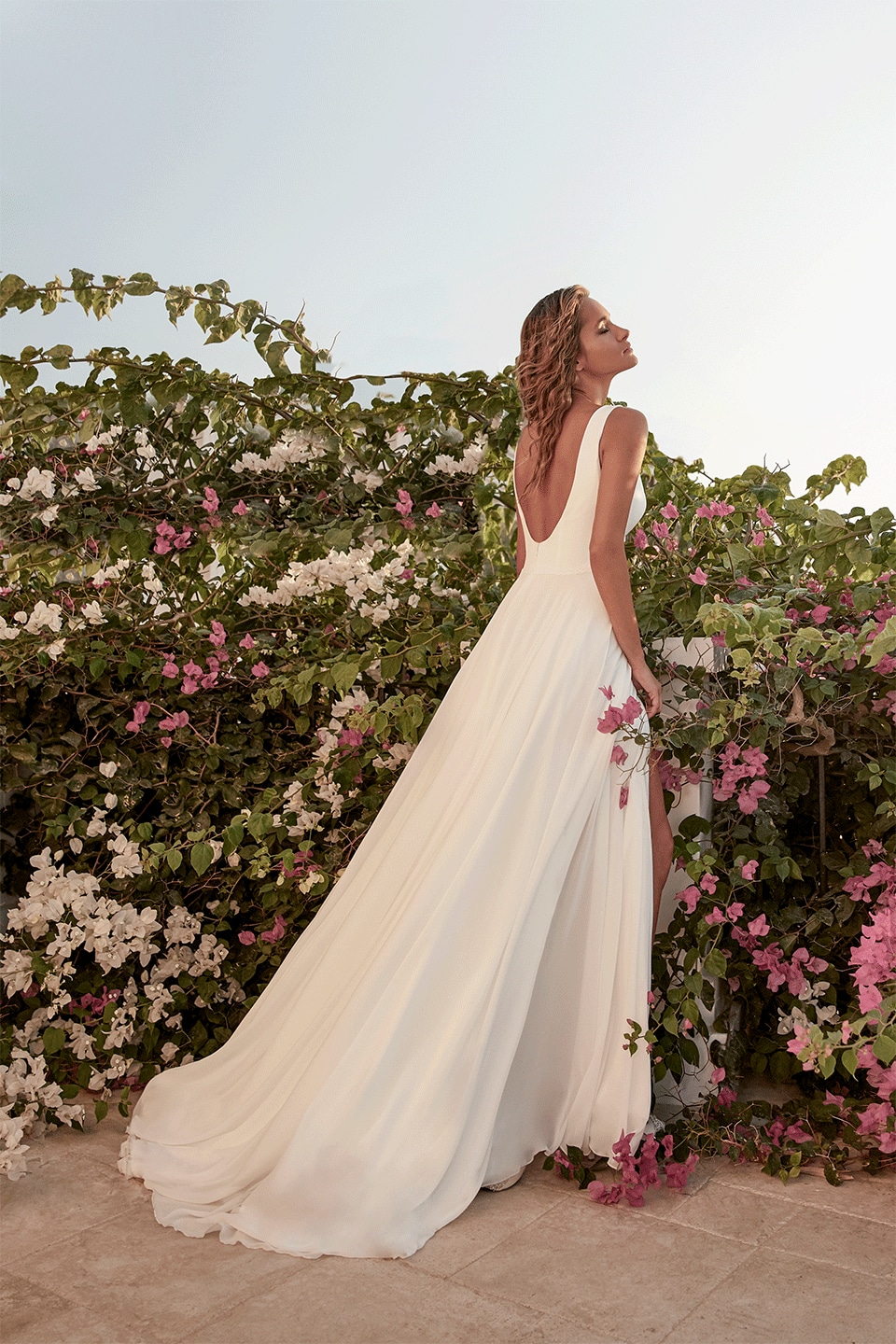 Hervé Paris Vintage Tressin robe de mariée blanche longue