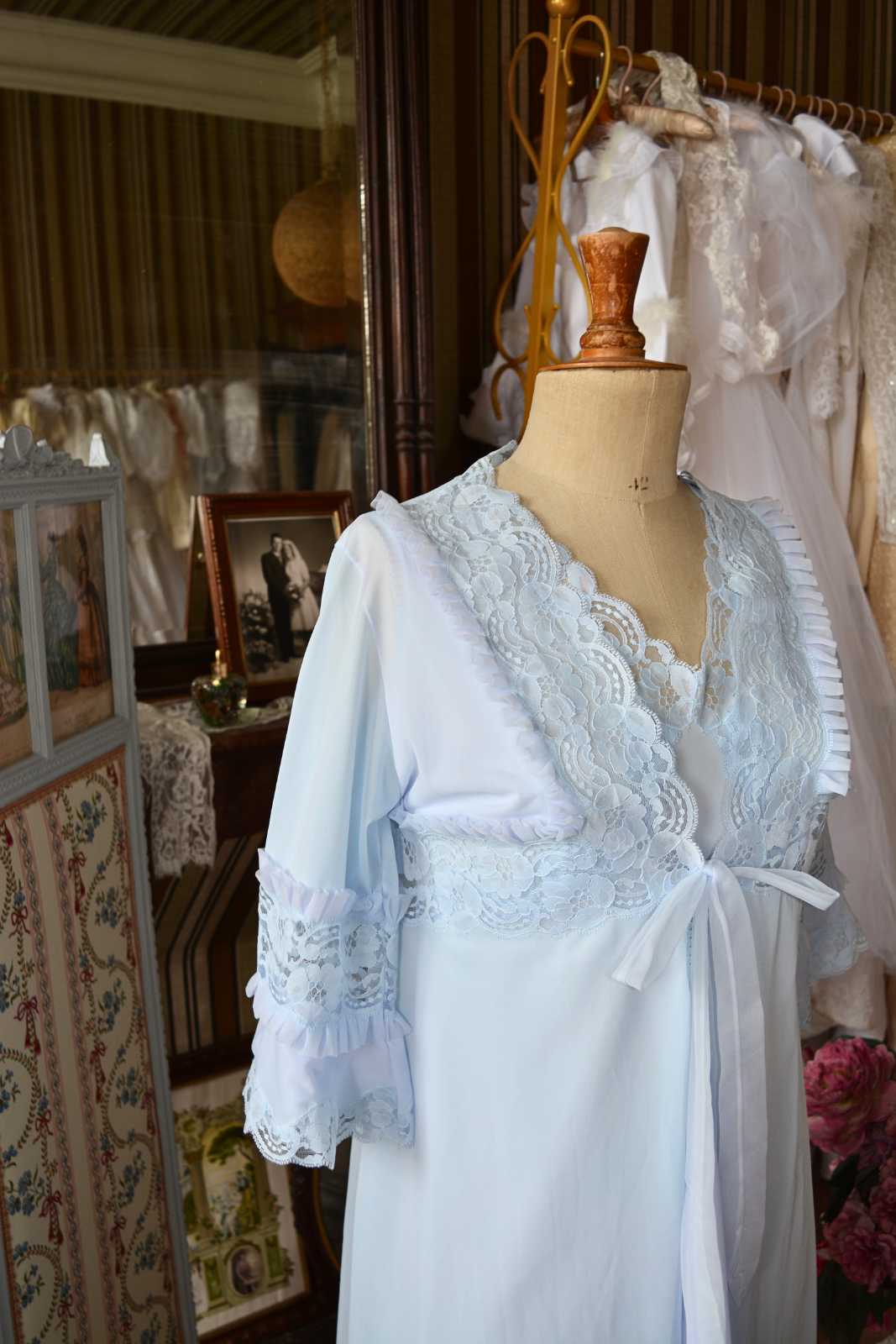 Solène Gisèle Les Déshabillés Ensemble Vintage Courte bleu