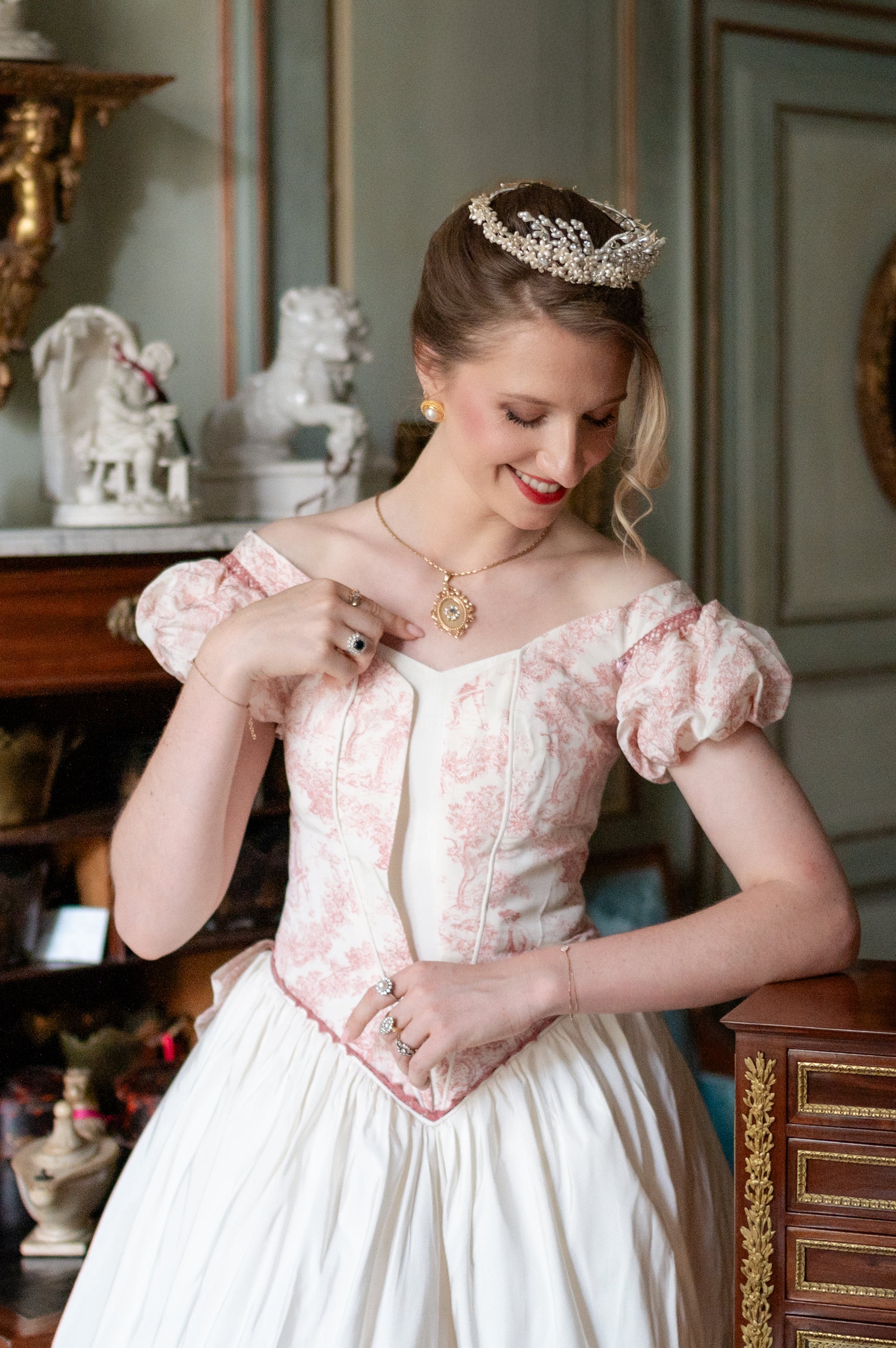 Solène Gisèle La mariée Robe Joséphine toile de Jouy 36