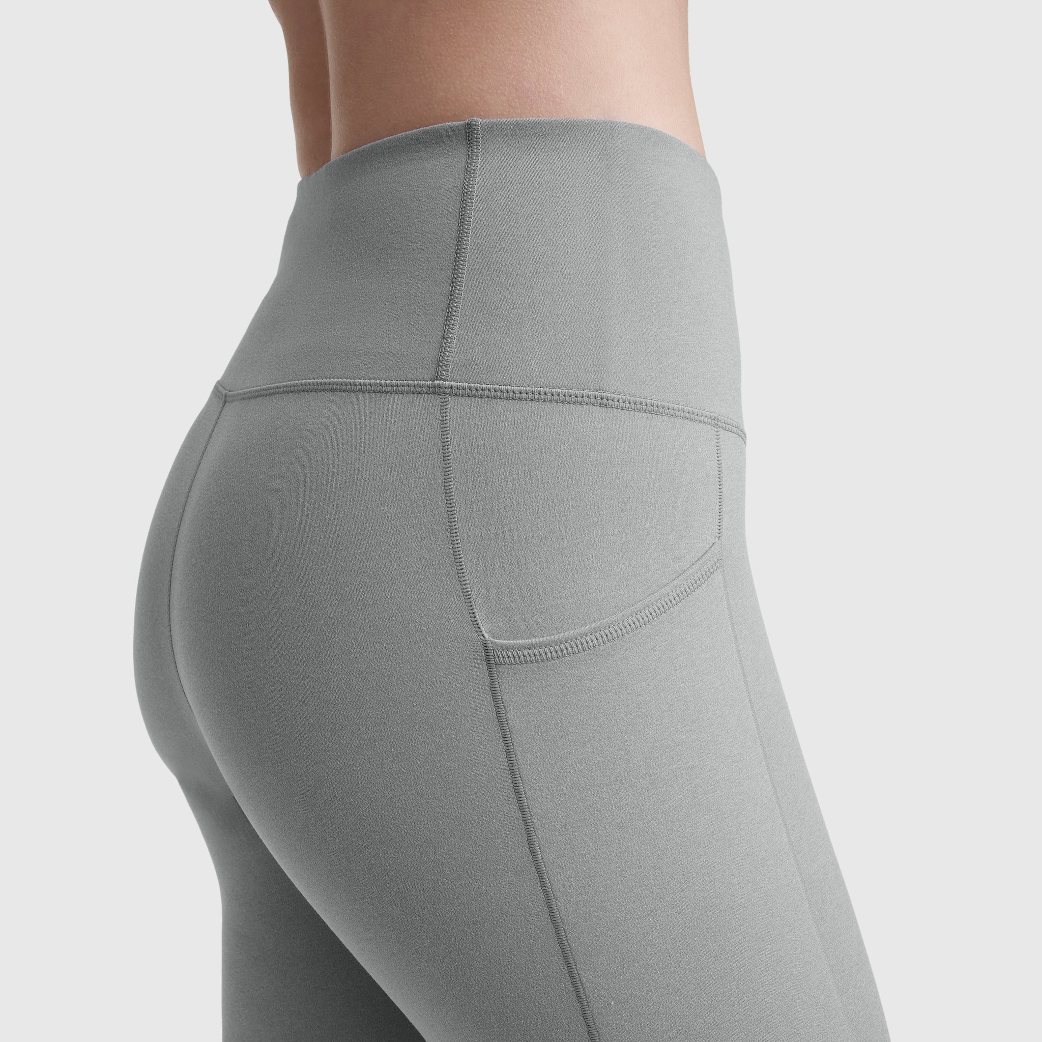Champion Leggings C Logo legging gris chiné stretch poches