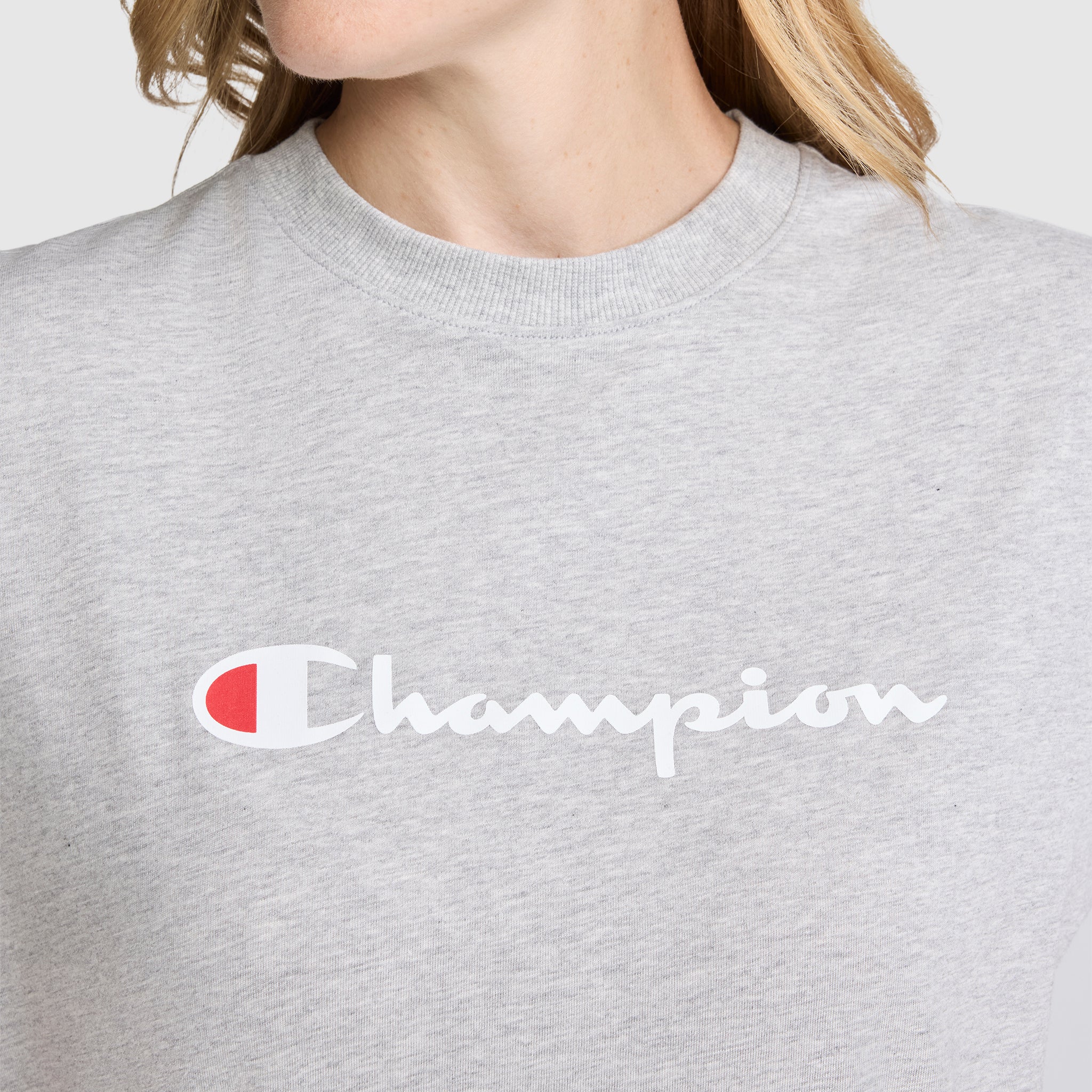Champion Classic T-Shirt Script Logo t-shirt femme gris coton