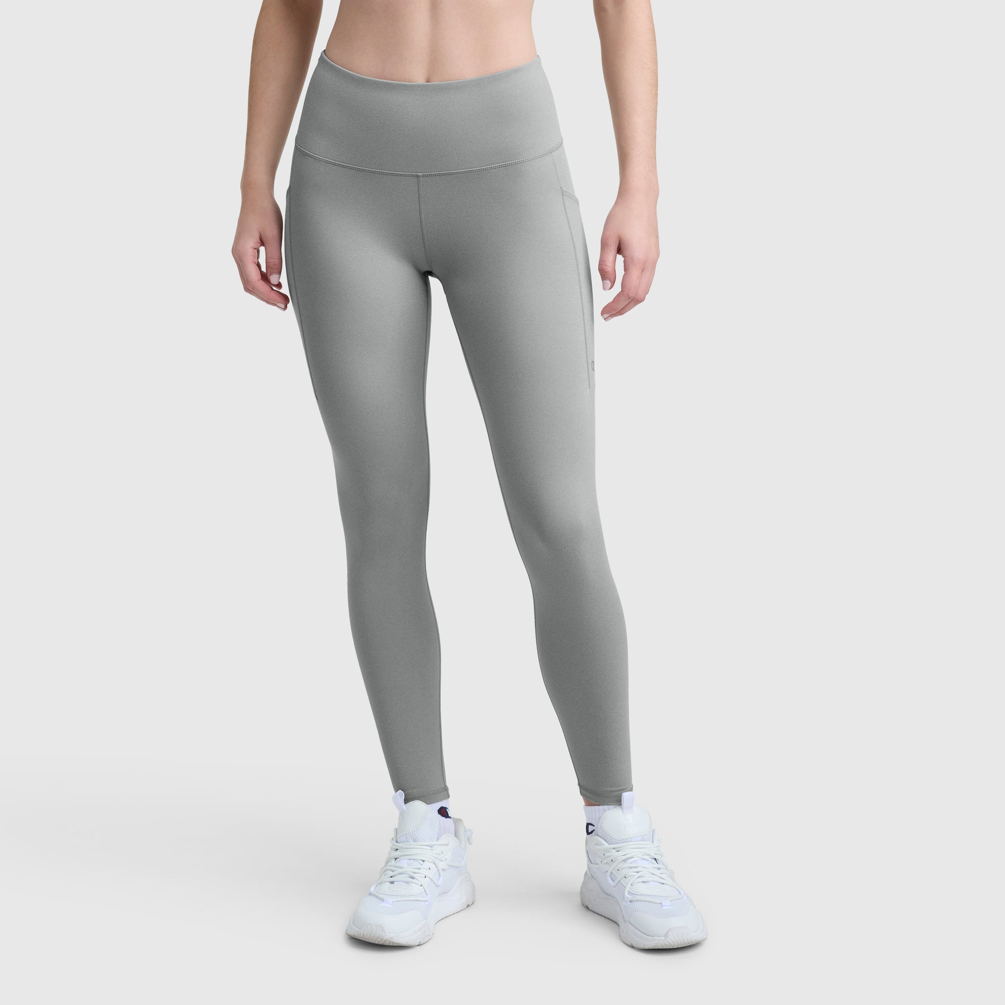 Champion Leggings C Logo legging gris chiné stretch poches