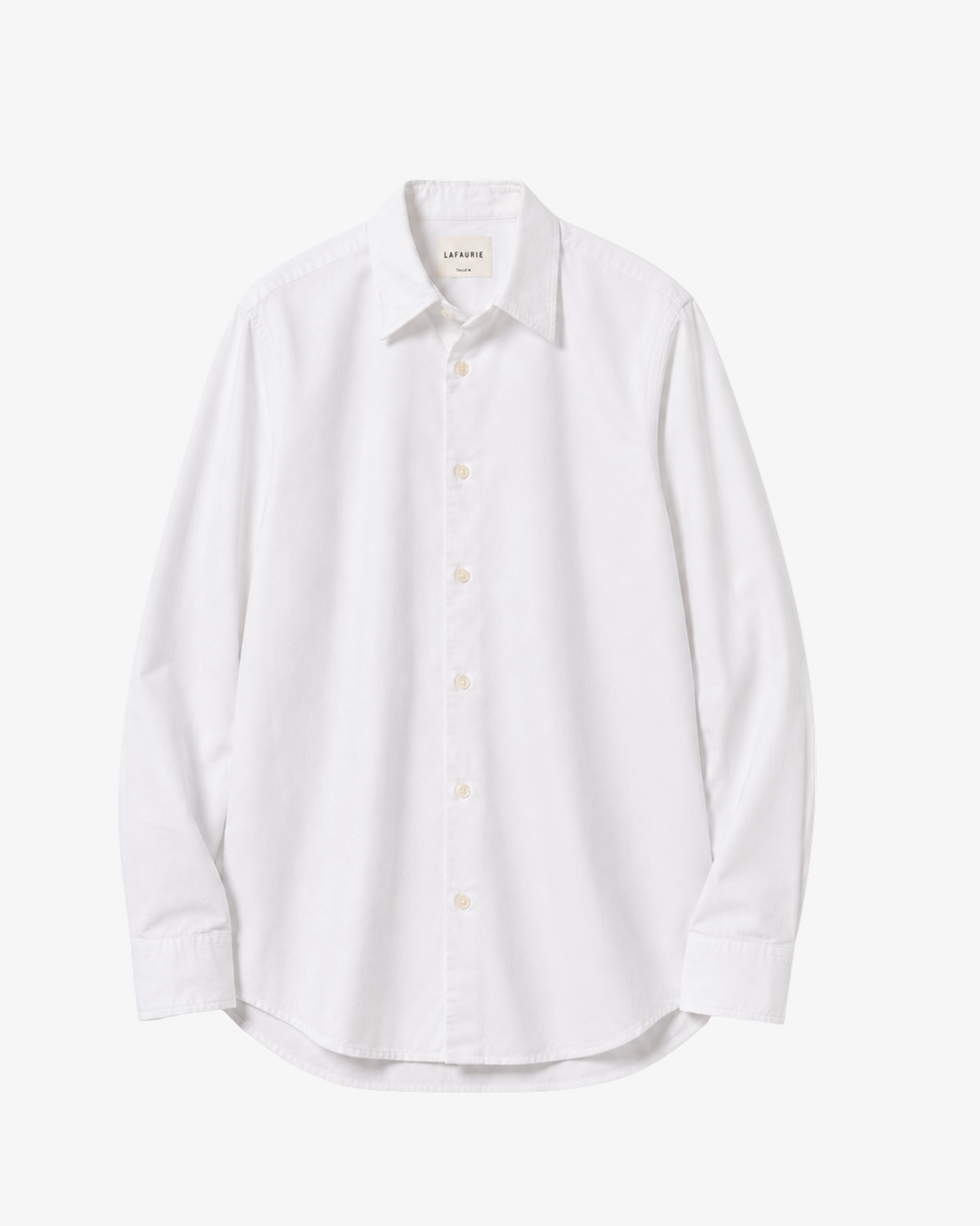 LAFAURIE HUGUES Blanc chemise oxford coton coupe droite