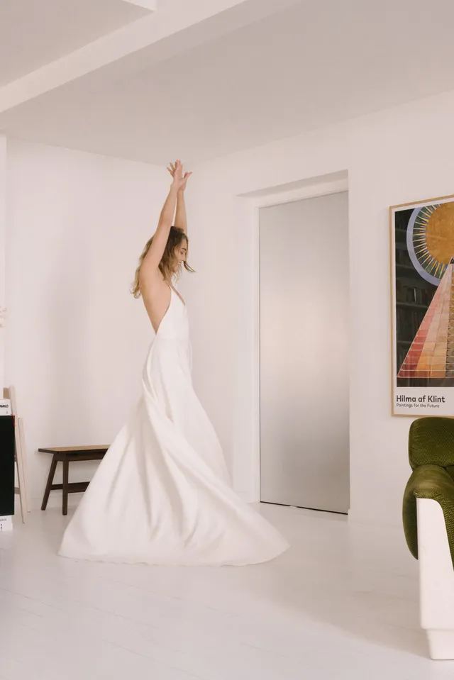 Maison Floret Sur-mesure Simon robe de mariée satin duchesse