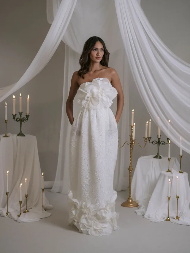 Rime Arodaky Bridal Violet robe de mariée bustier à poches