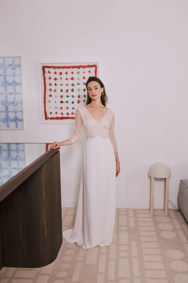 Maison Floret Sur-mesure Heston robe tulle plumetis dégradé