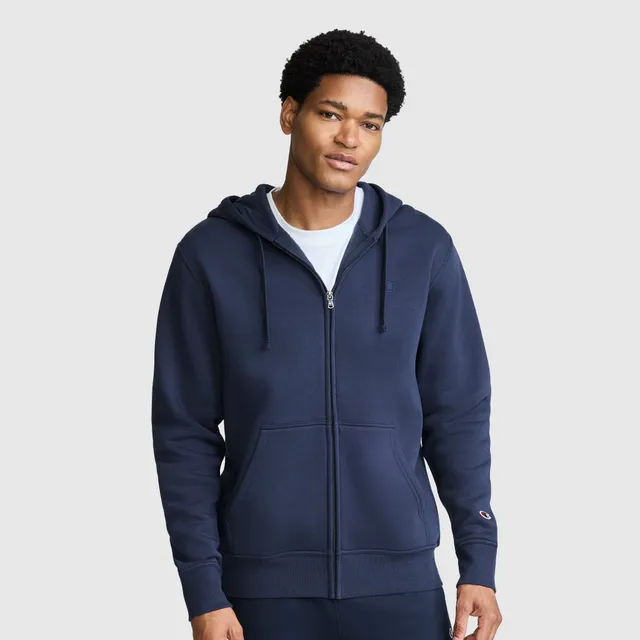 Champion Powerblend Full-Zip Hoodie sweat zippé Navy gratté