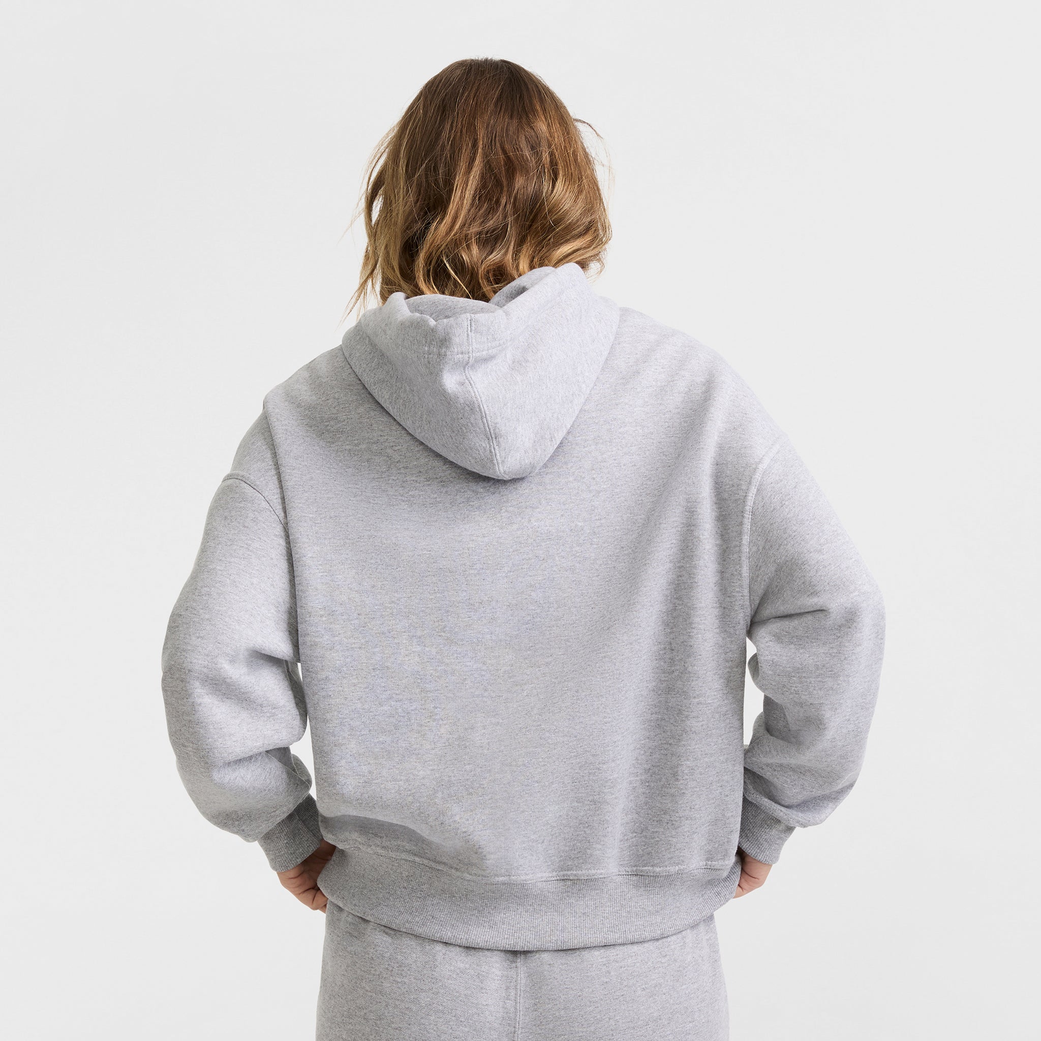Champion Powerblend hoodie femme gris relaxed molleton