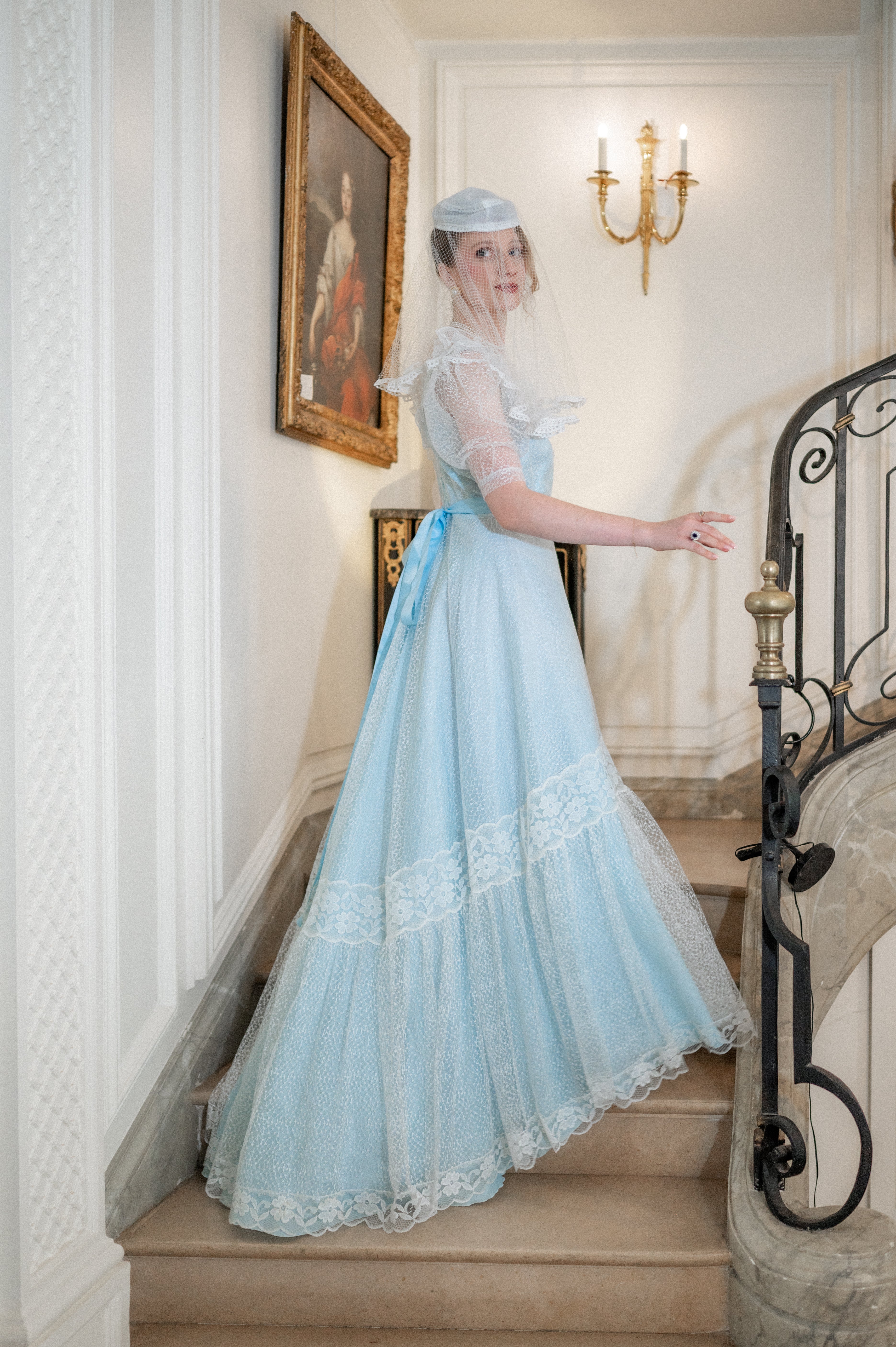 Solène Gisèle La mariée robe Gabrielle 38/40 dentelle bleue