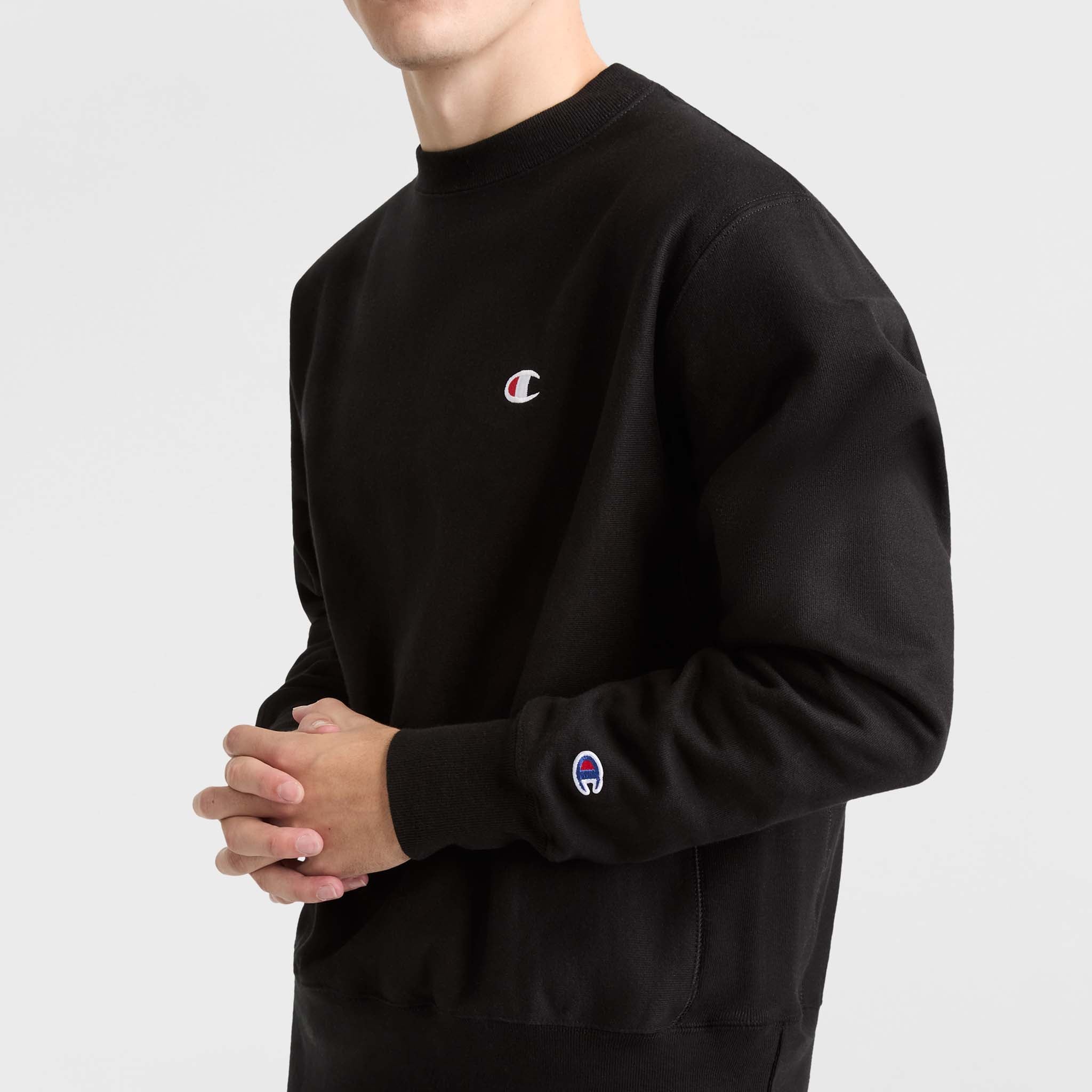 Champion Reverse Weave sweat homme noir C Logo molleton coupe ample