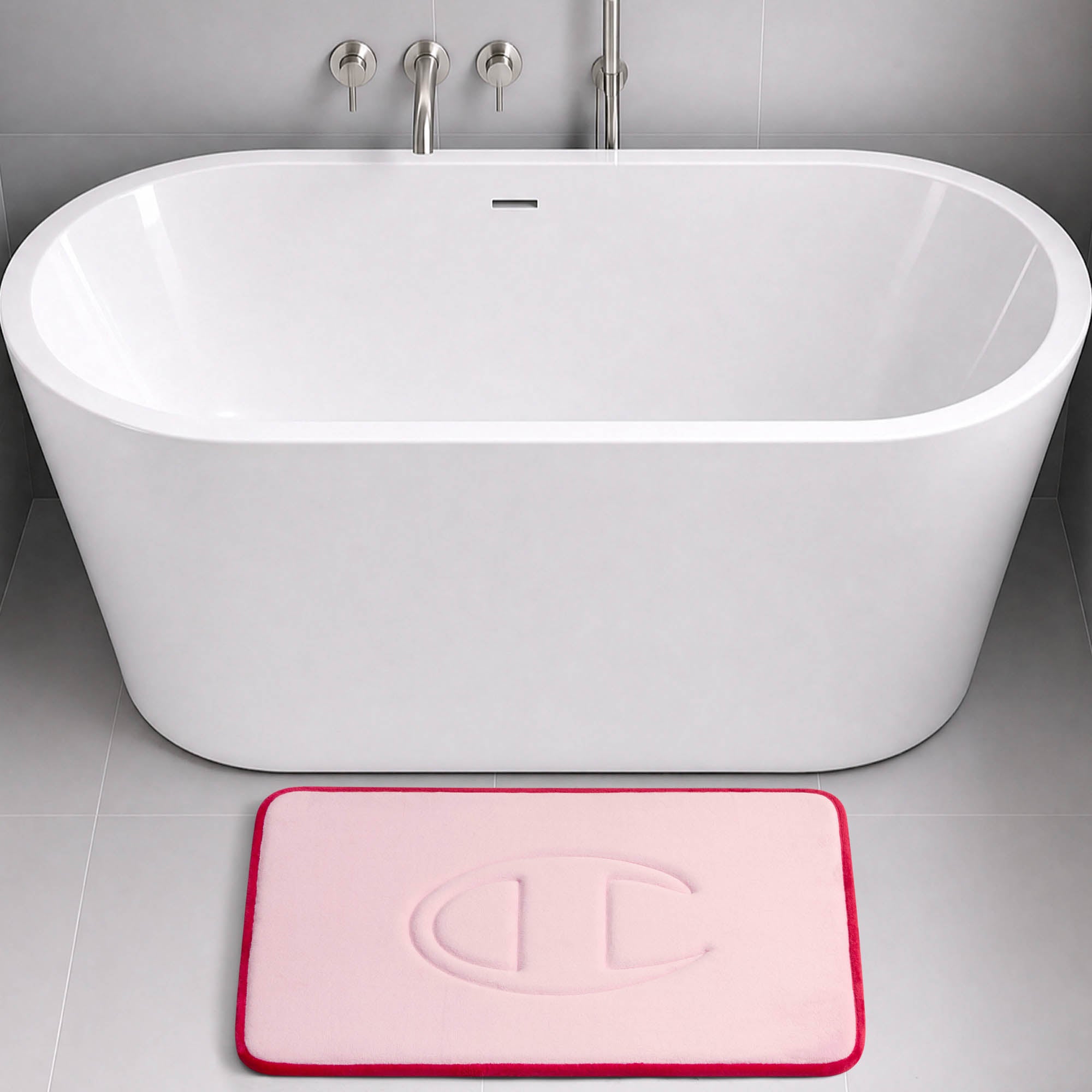 Champion Quilted Logo Tapis de bain rose 17x24 mousse