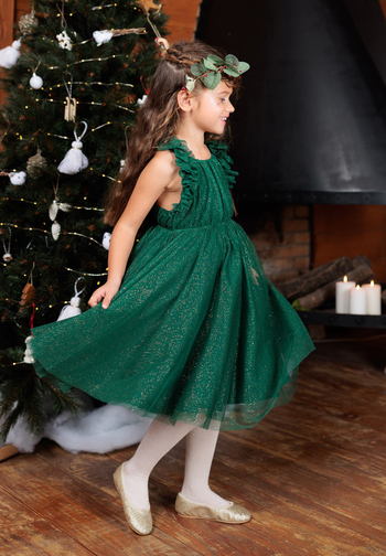 Le Jour de Notre Oui Scarlett robe fille vert sapin