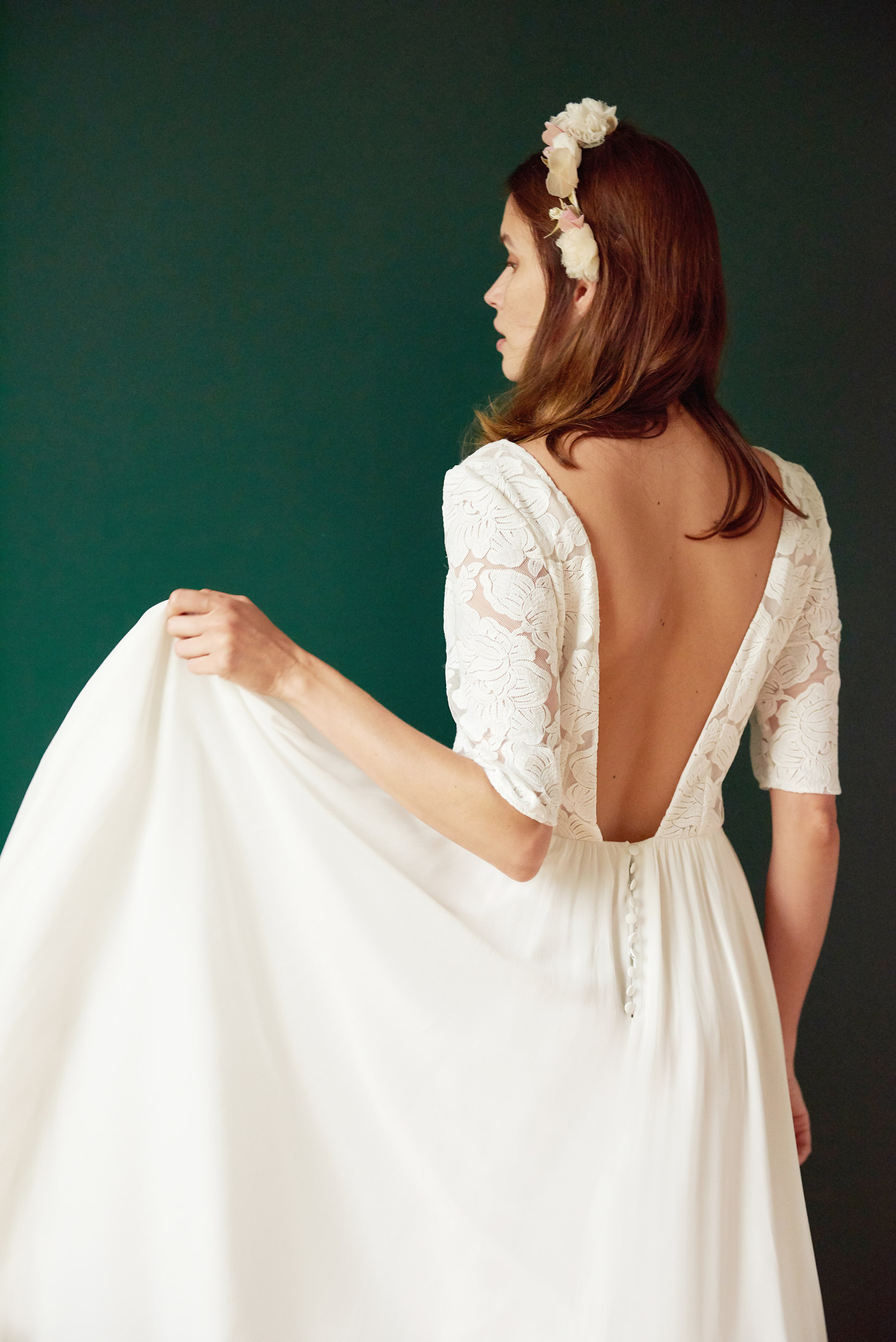 Maison Floret Sur-mesure Julius robe mariée tulle rebrodé