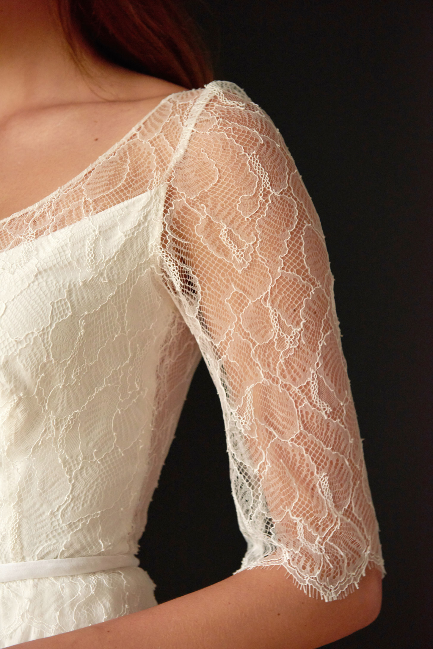 Maison Floret Sur-mesure Clarence robe mariée dentelle Chantilly