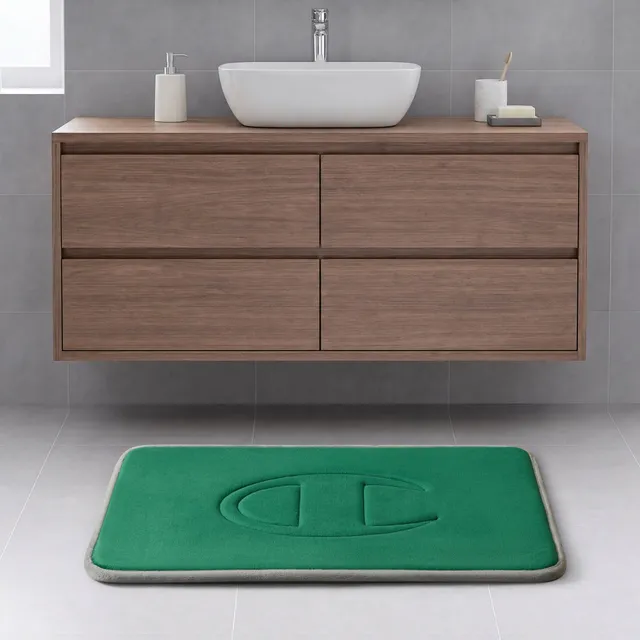 Champion Room Quilted Logo tapis bain vert 17x24