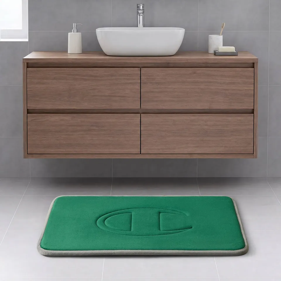 Champion Room Quilted Logo tapis bain vert 17x24