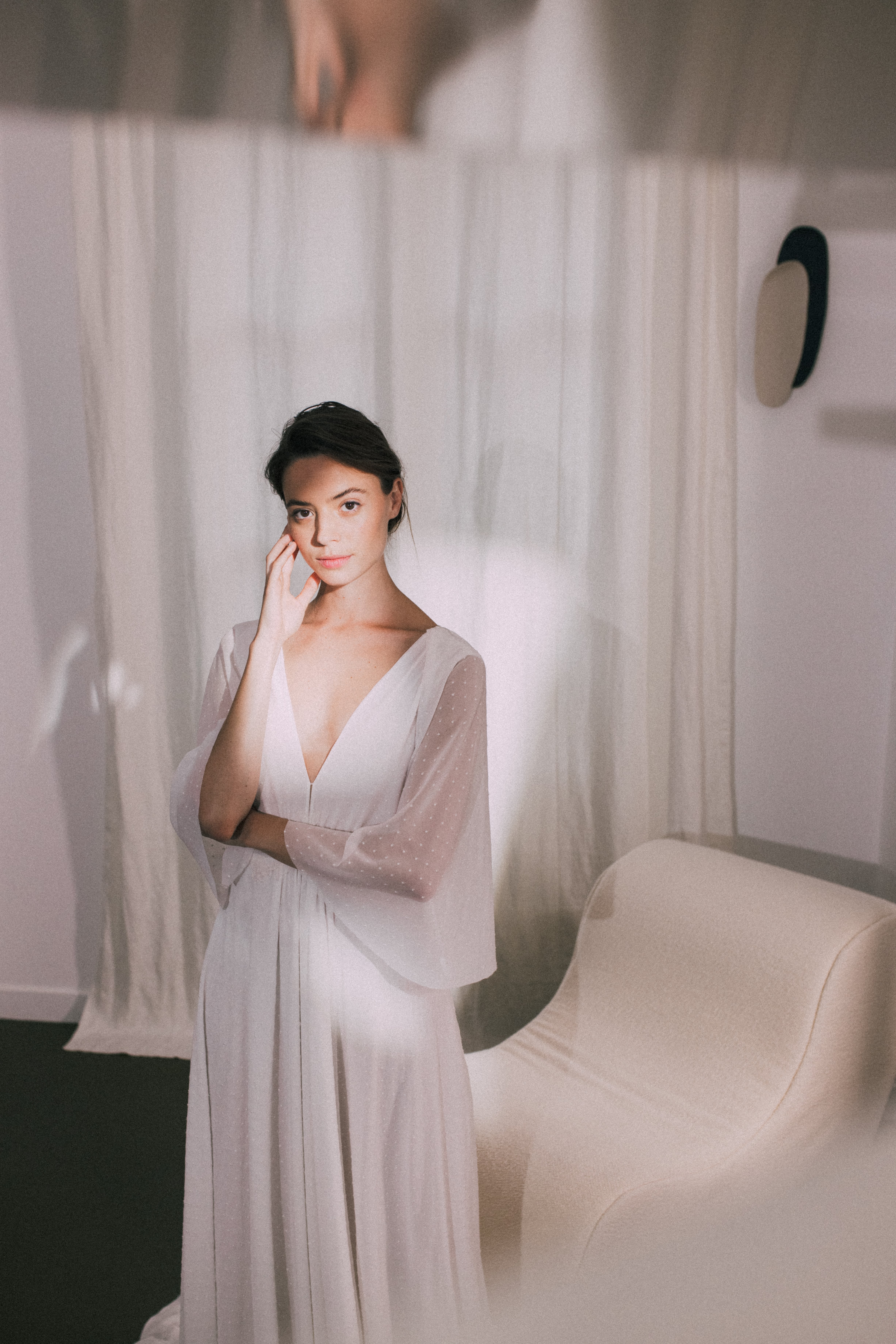 Maison Floret Sur-mesure Drew robe de mariée manches amovibles