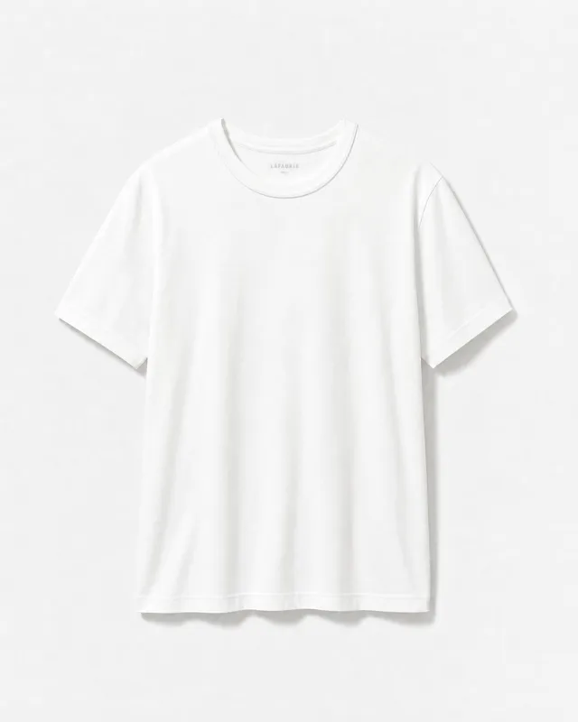 Lafaurie Darcy T-shirt Blanc Coton 210g Coupe Droite