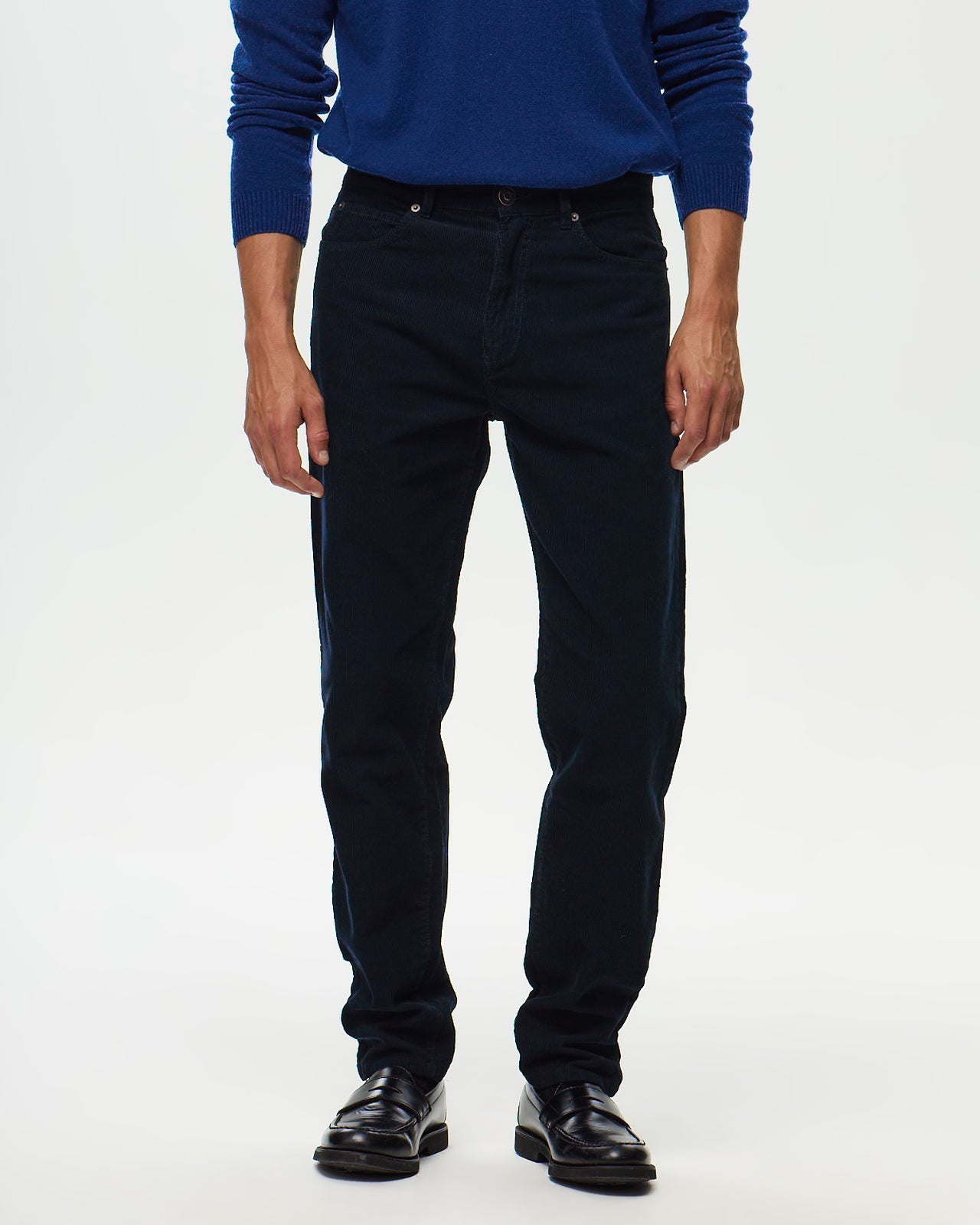 LAFAURIE DEAN Pantalon velours Navy ajusté