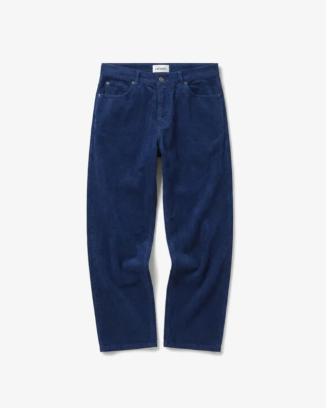 LAFAURIE DEAN Velours pantalon bleu marin coupe ajustée