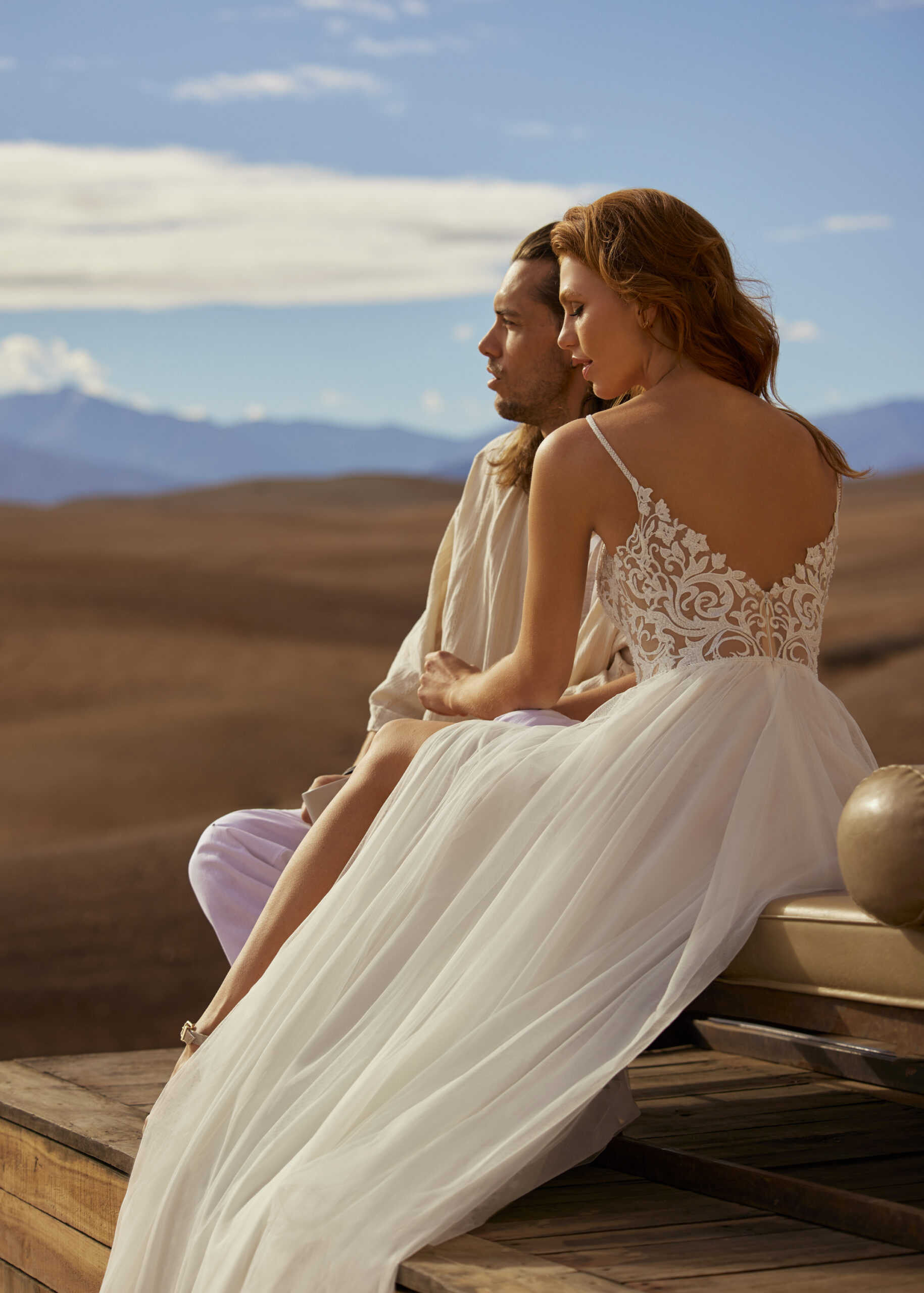 Hervé Paris Cherish Claudette robe de mariée ivoire satin
