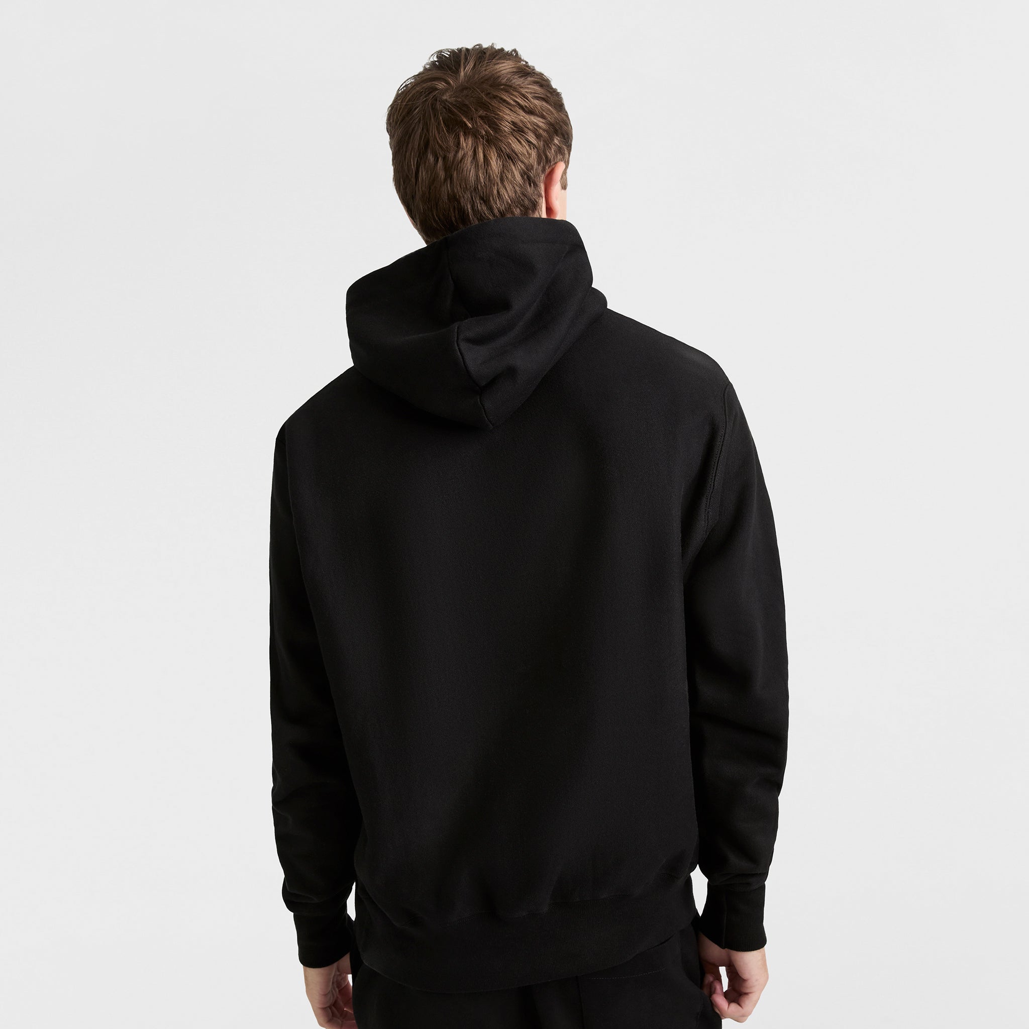 Champion Reverse Weave Small C sweat à capuche noir coupe classique