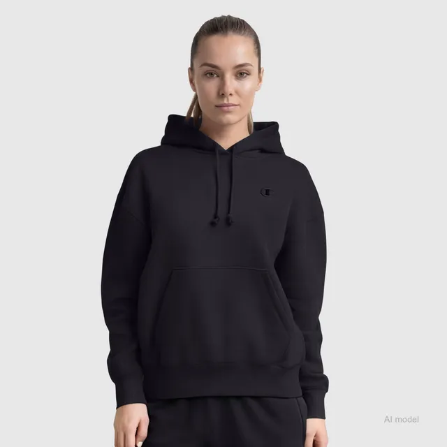 Champion Powerblend Freshman Hoodie sweat à capuche noir coton