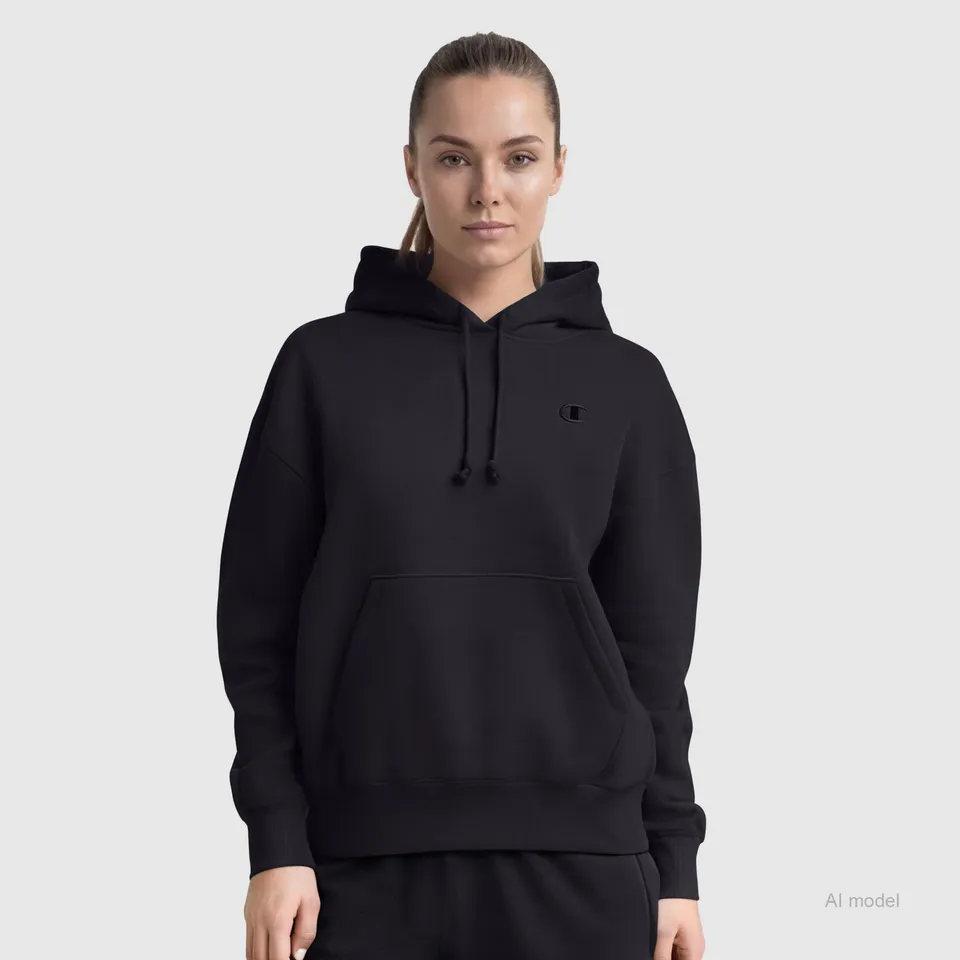 Champion Powerblend Freshman Hoodie sweat à capuche noir coton