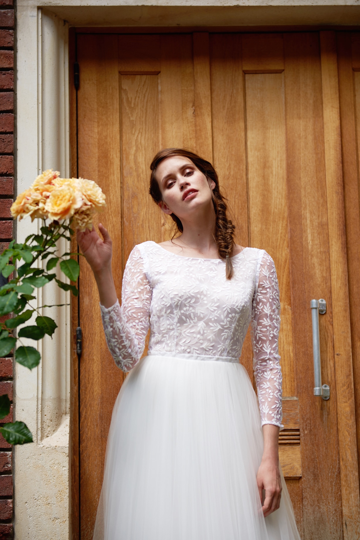 Maison Floret Sur-mesure Ashton robe de mariée tulle rebrodé