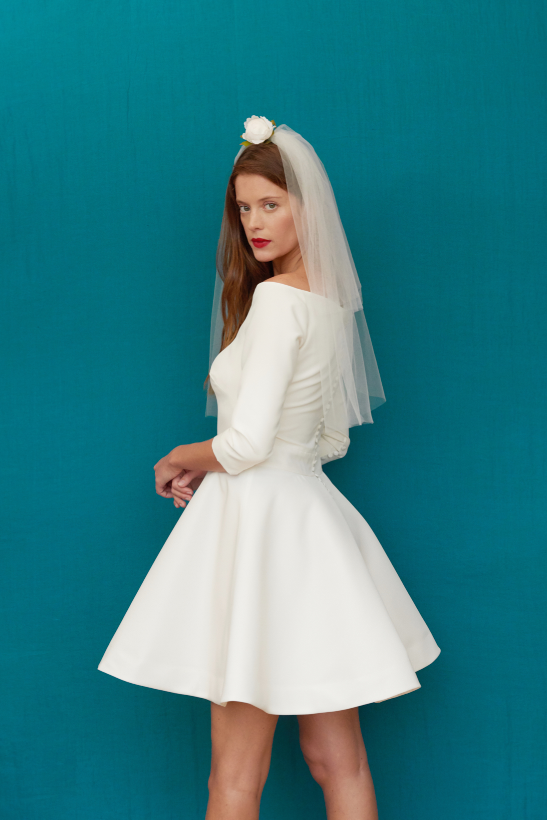 Maison Floret Prêt-à-marier Achille robe courte satin duchesse