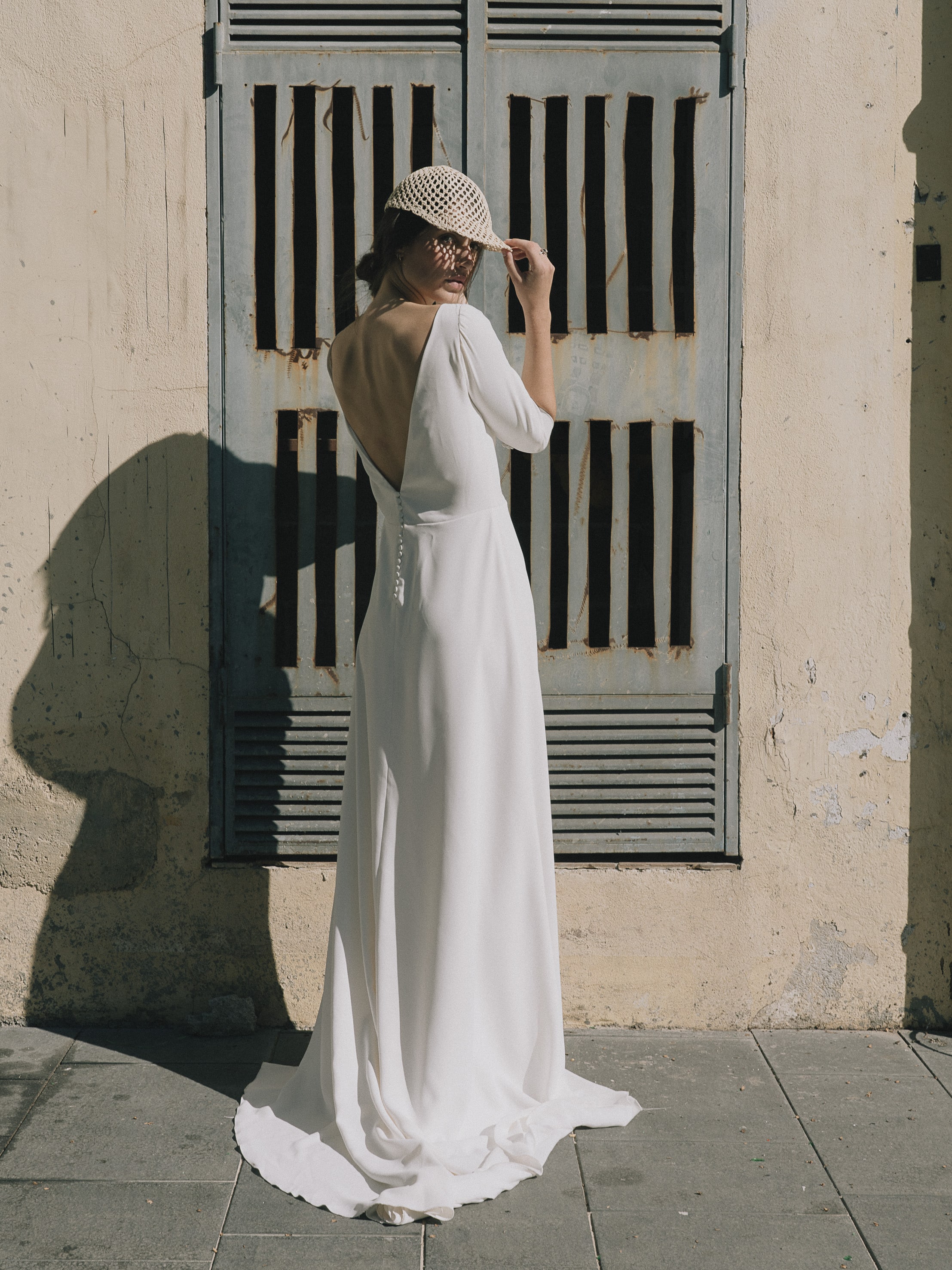 Maison Floret Sur-mesure Dario robe de mariée crêpe fluide