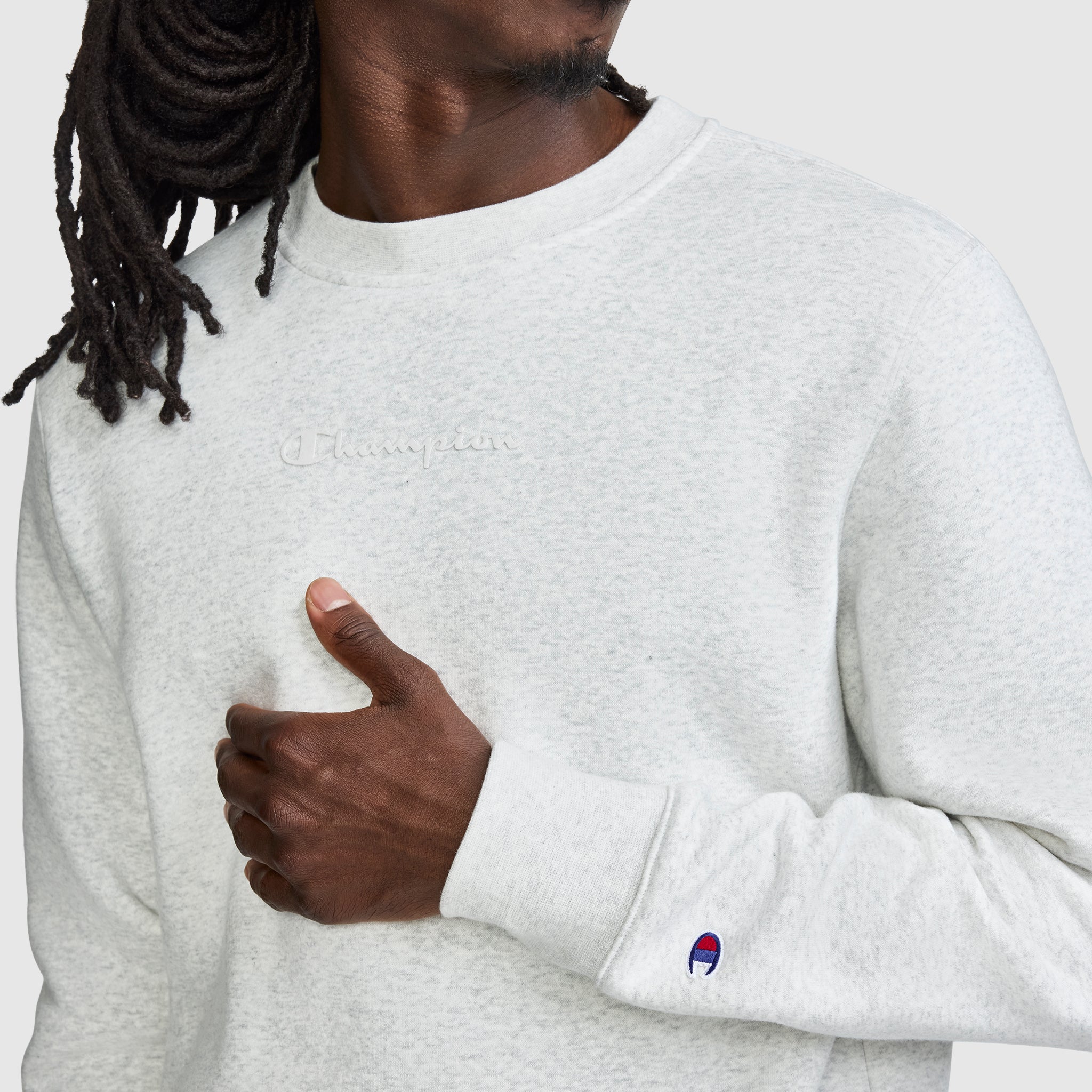 Champion Powerblend Crewneck sweat homme gris molleton