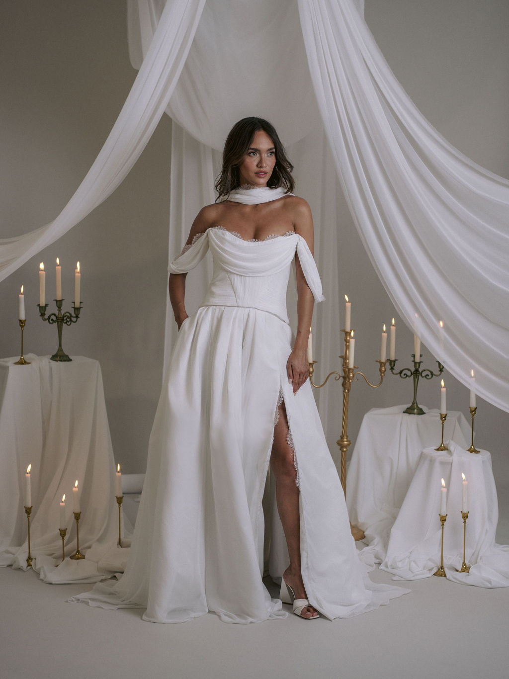 Rime Arodaky Bridal Reverie robe bustier plissée