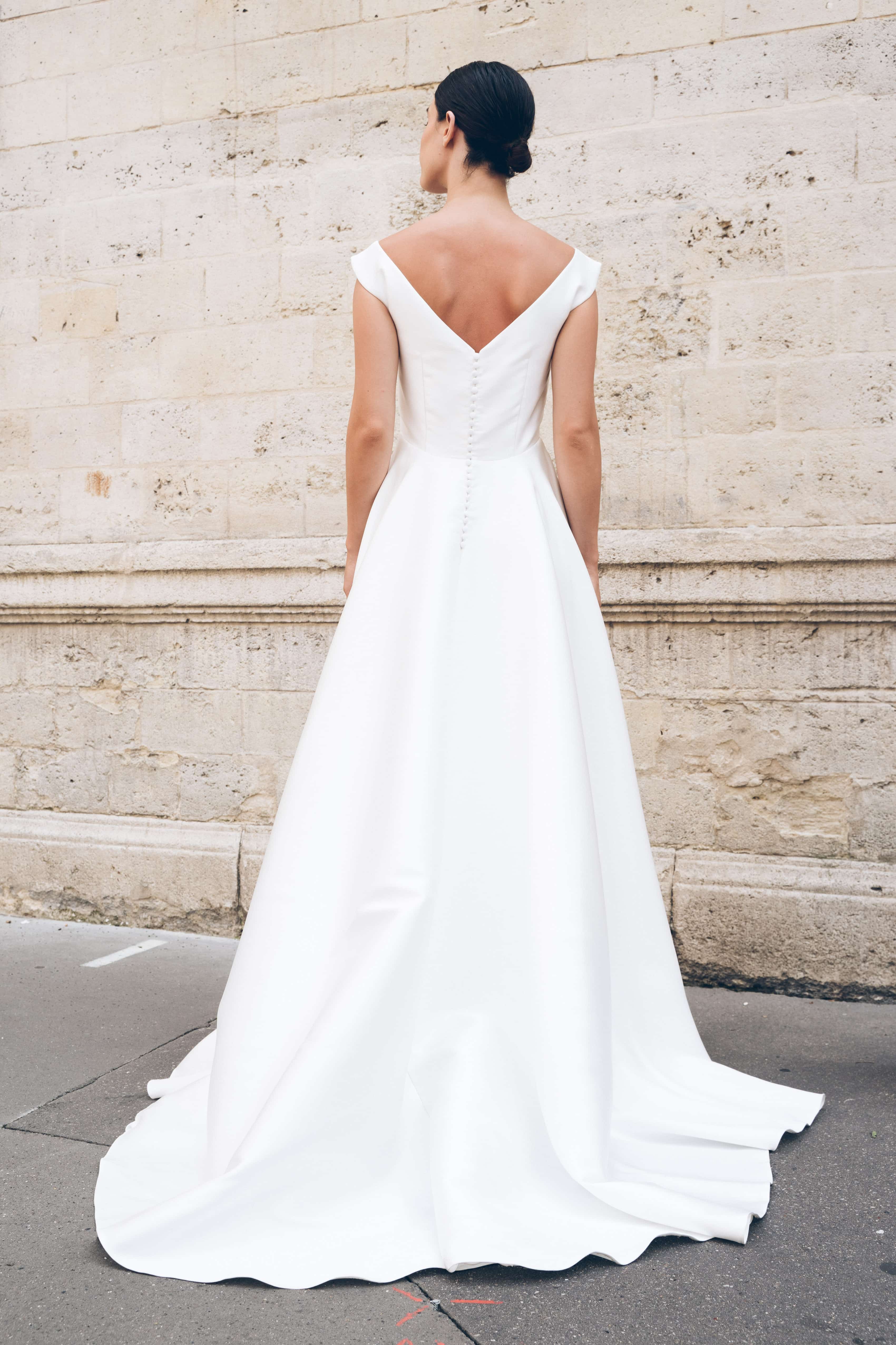 Maison Floret Sur-mesure Marceau robe mikado soie col V