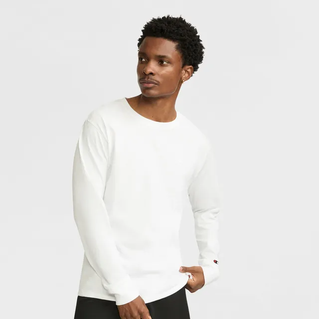 Champion Classic C Logo t-shirt manches longues blanc coton homme