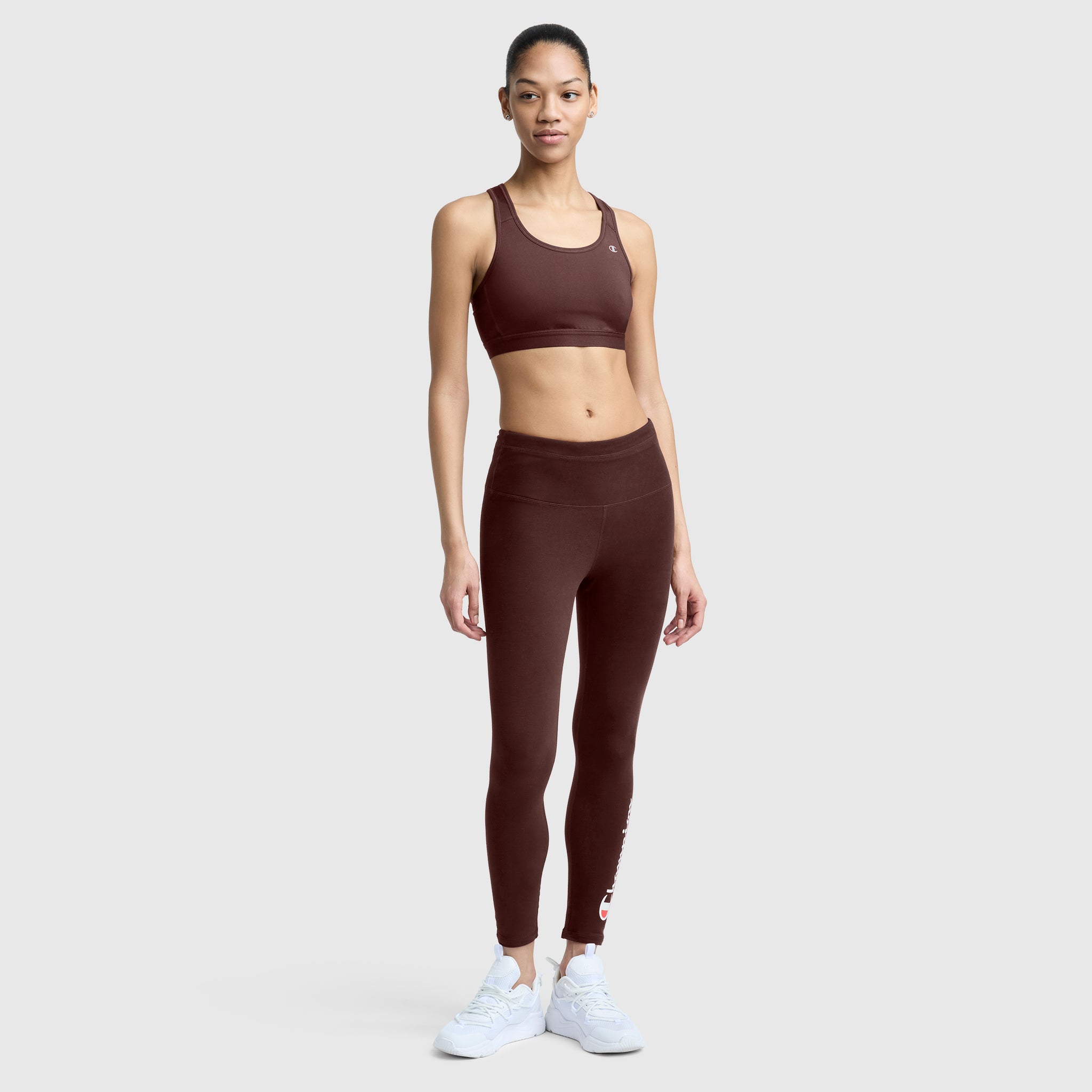 Champion Compression C Logo brassière Bitter Chocolate marron