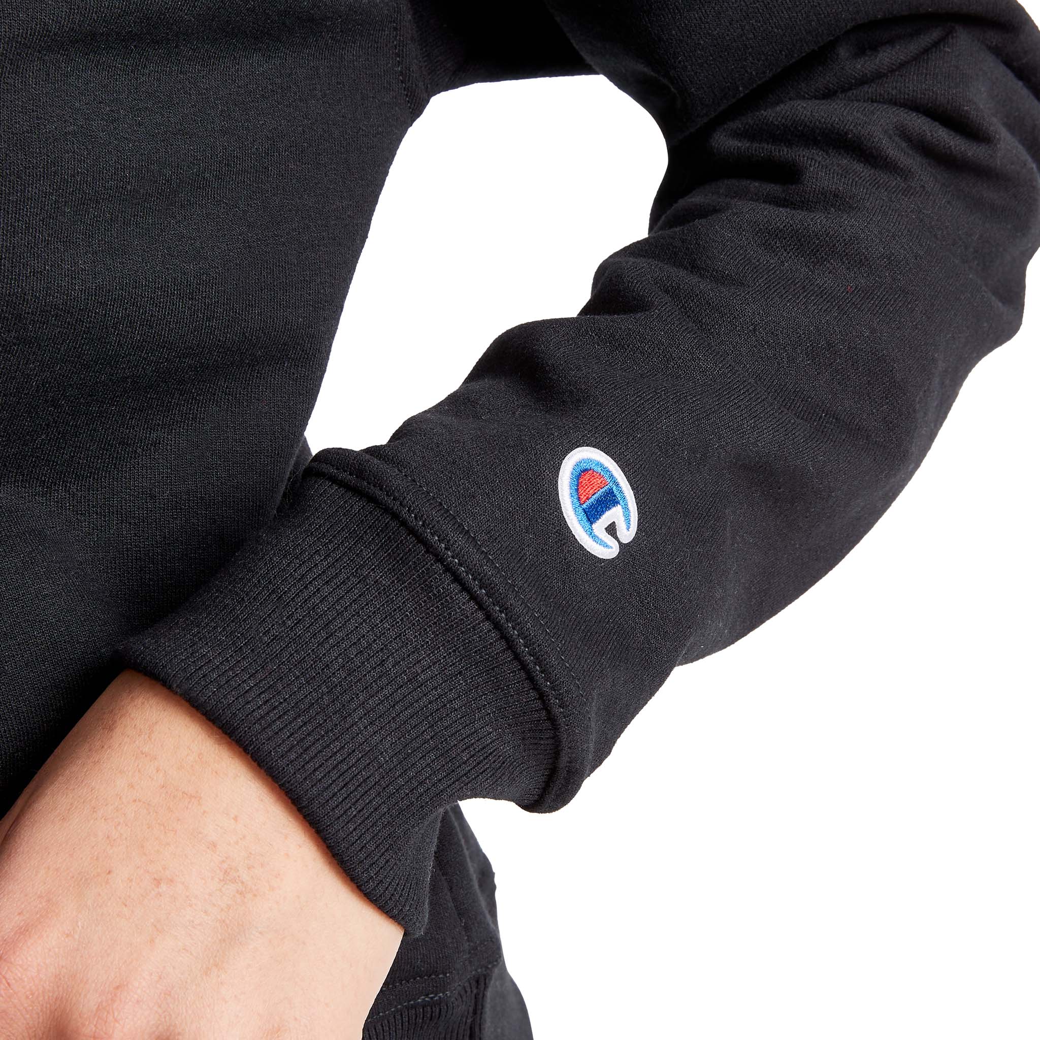 Champion Powerblend Script Logo Sweat Noir coupe ample