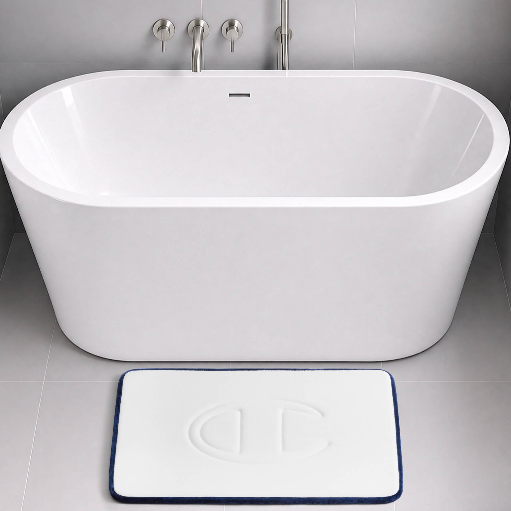 Champion C Tapis de Bain Blanc mémoire matelassé logo