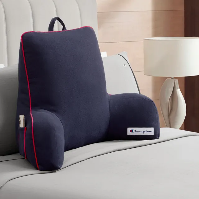 Champion Coussin de lecture fausse laine bleu marine