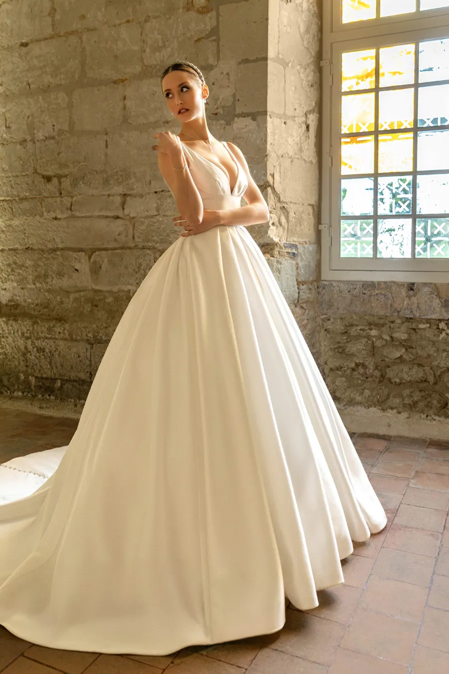 Le Jour de Notre Oui Églantine robe de mariée trapèze ivoire