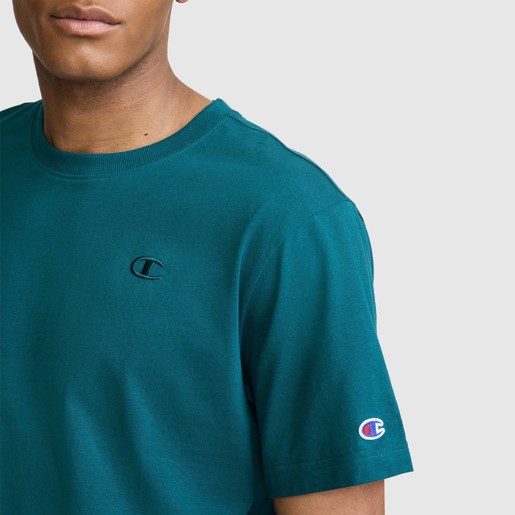 Champion Classic C Logo t-shirt homme Deep Teal coton