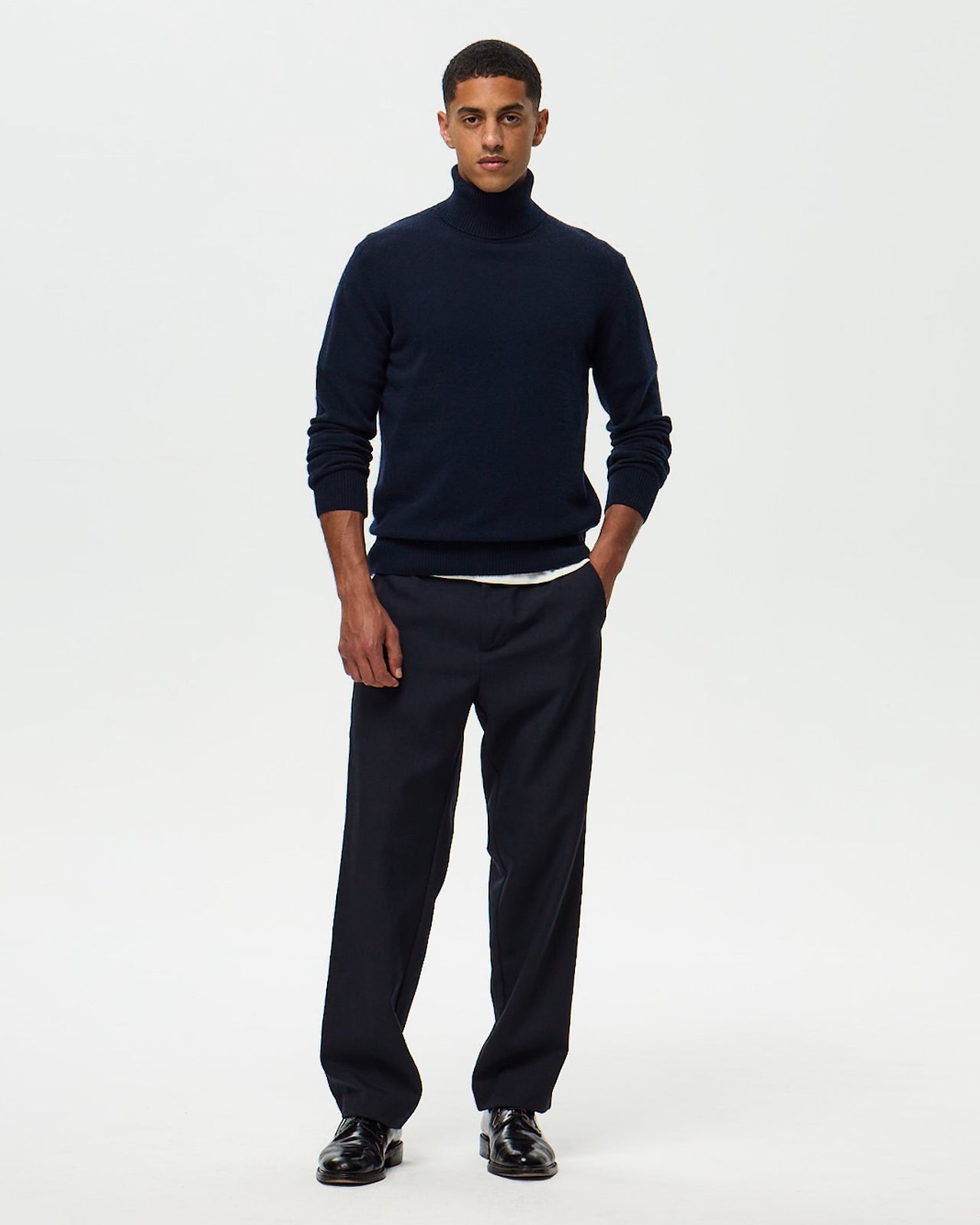 LAFAURIE Pulls GAVINO pull navy col roulé laine