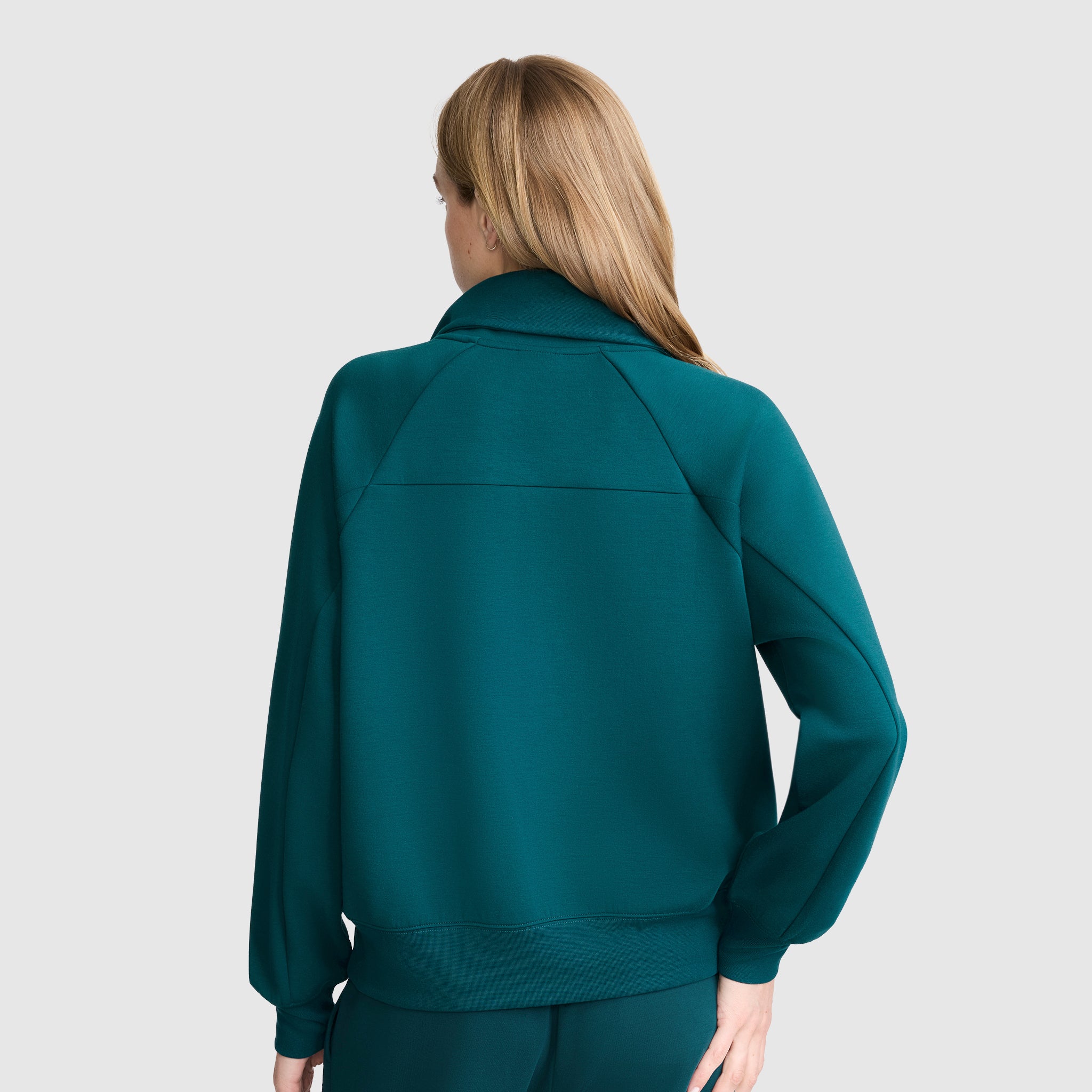 Champion Quarter-Zip pull sweat femme sarcelle stretch col zippé