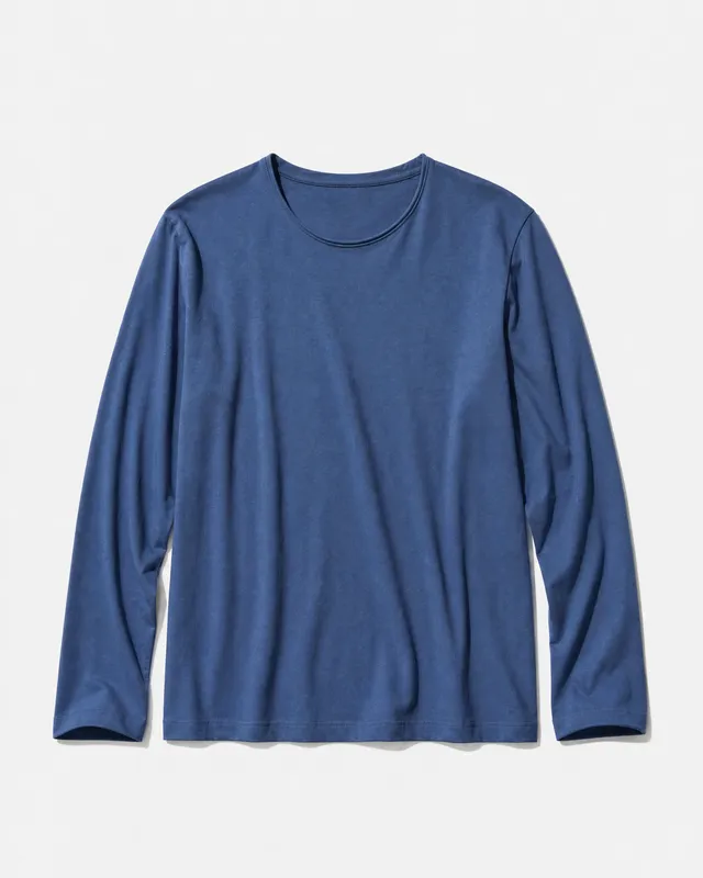 LAFAURIE ACHILLE Bleu Outremer t-shirt manches longues coton